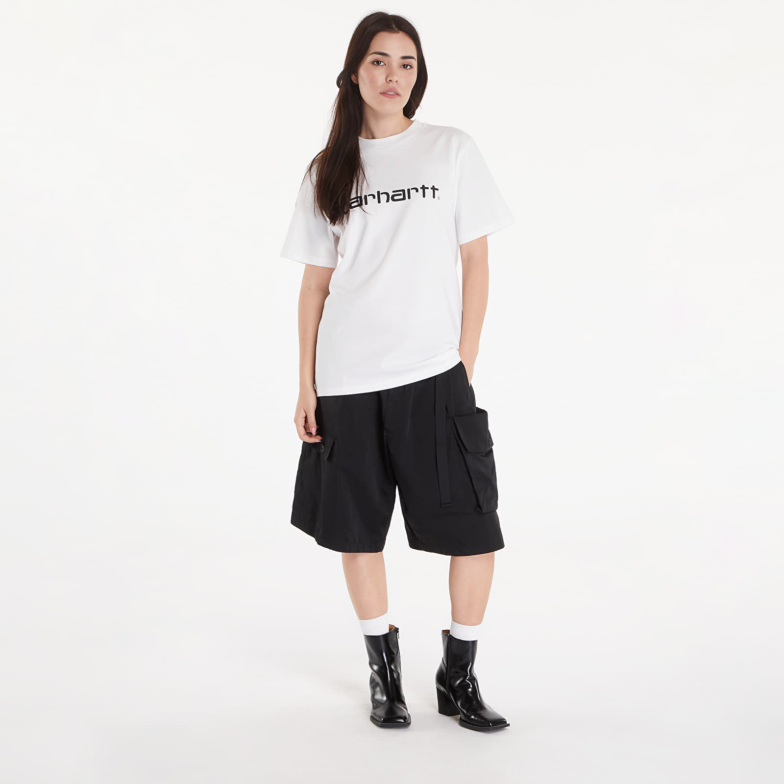 Herren-T-Shirts Carhartt WIP S/S Script T-Shirt White/ Black 