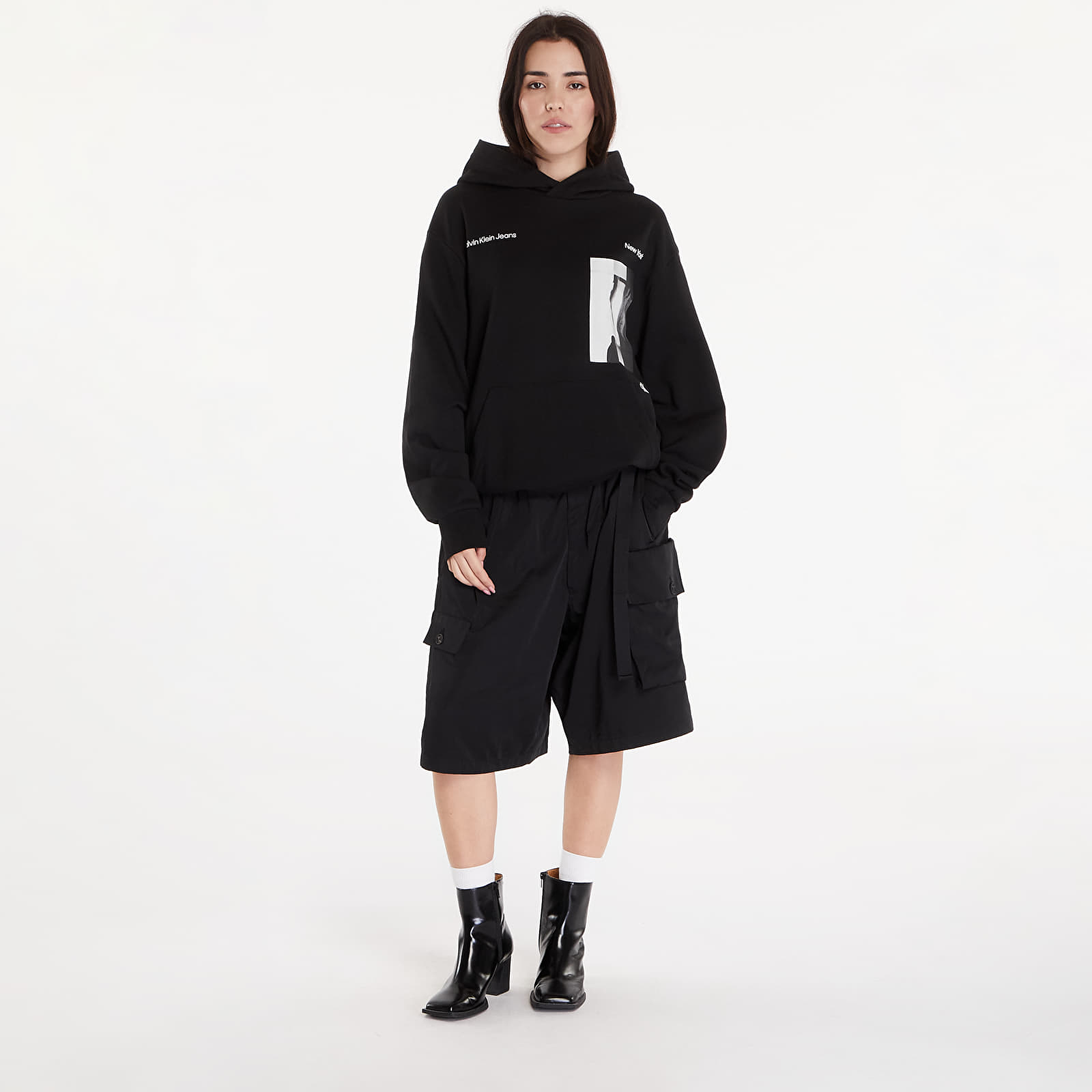 Bluzy męskie Calvin Klein Jeans Serenity Multi Graphic Hoodie UNISEX Black