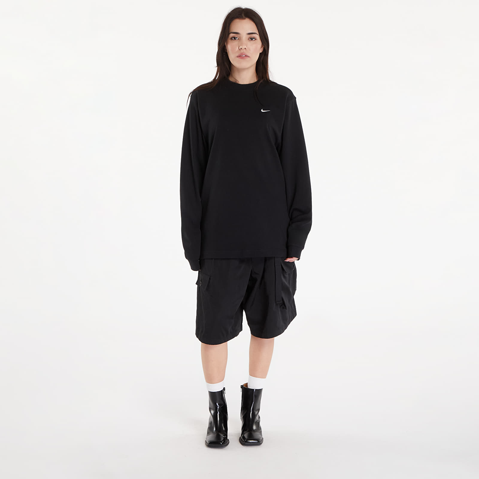 Muške majice Nike Solo Swoosh Unisex Long-Sleeve Top Black/ White