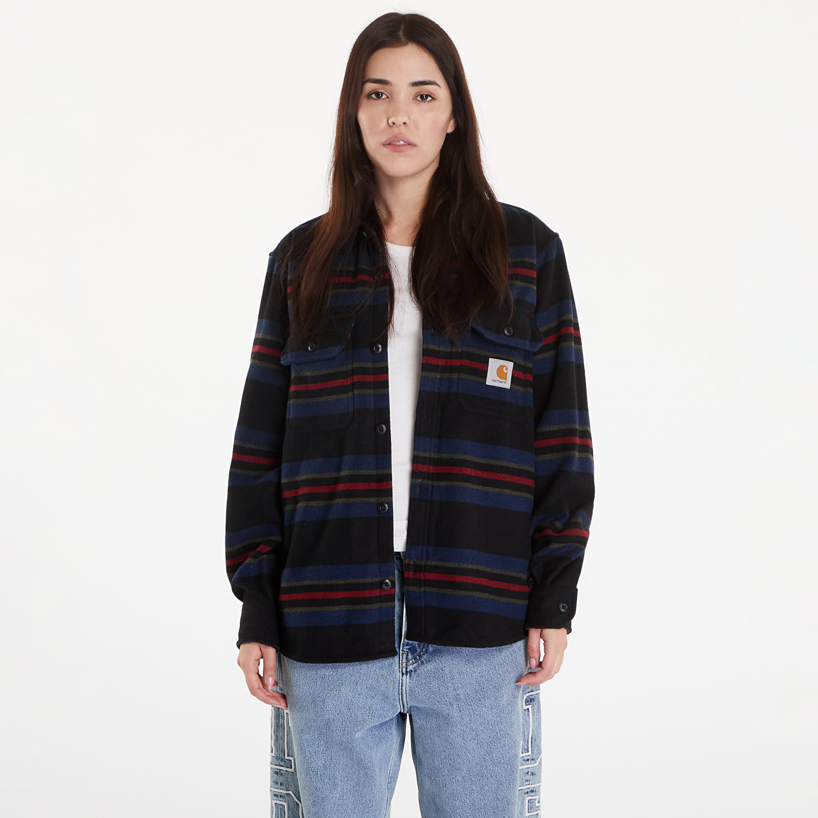 Meeste särgid Carhartt WIP Oregon Shirt Jac UNISEX Starco Stripe/ Black