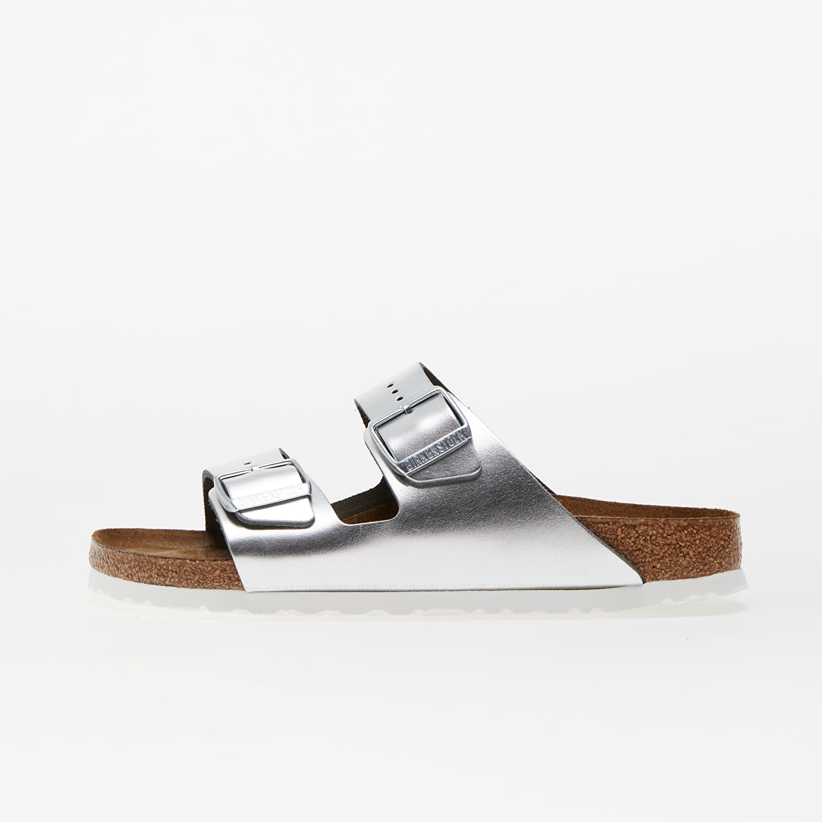 Women's sneakers and shoes Birkenstock Arizona Soft Footbed Natural Leather Metallic Silver