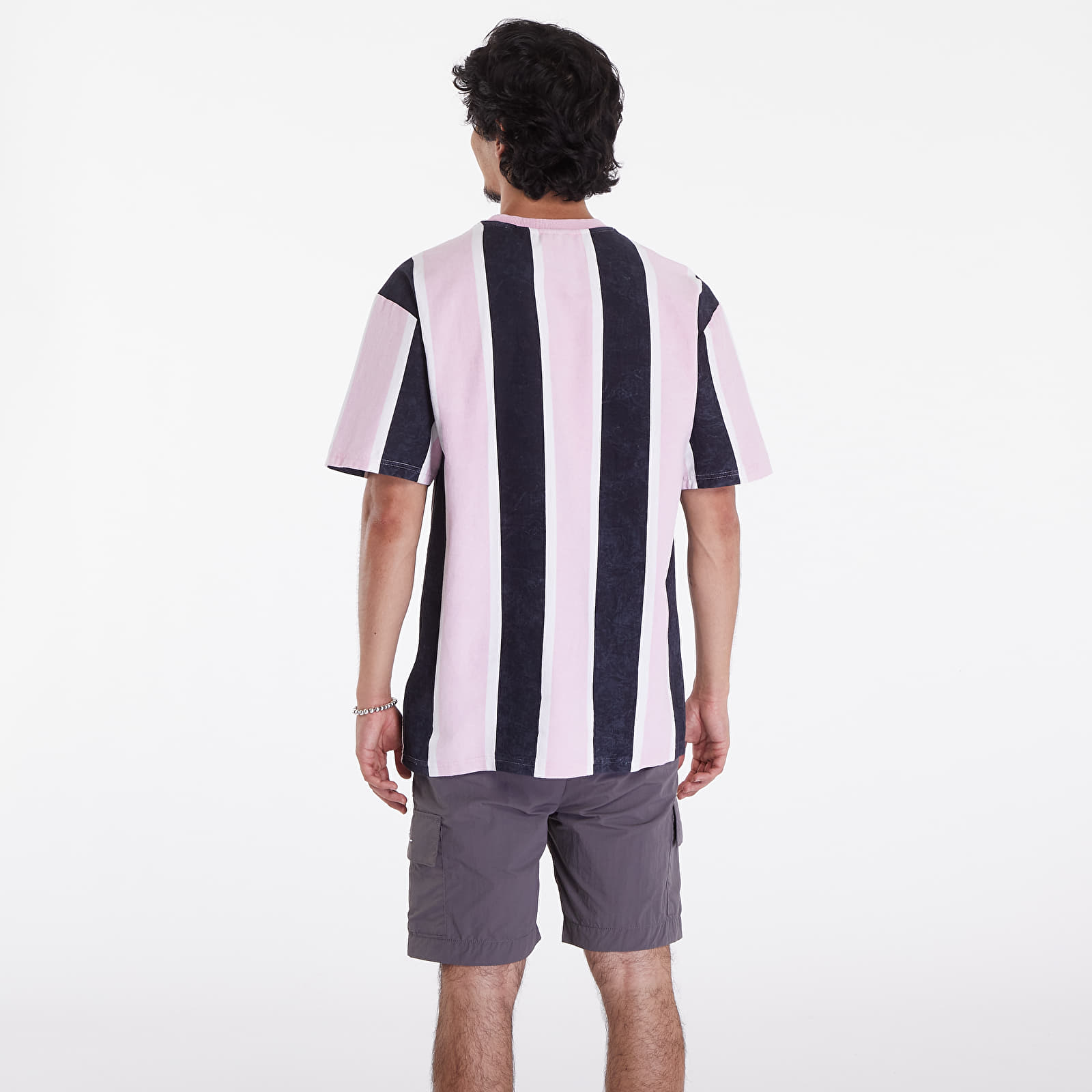 T-Shirts Karl Kani Retro Washed Stripe Tee Rose/ Grey/ White