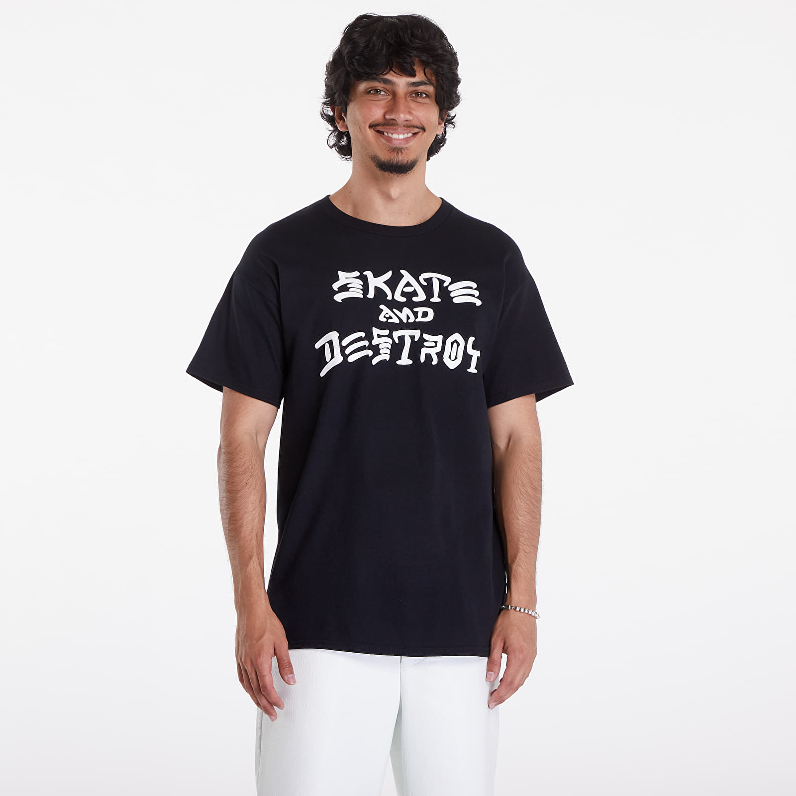 T-Shirts Männer Thrasher Skate And Destroy T-Shirt Black