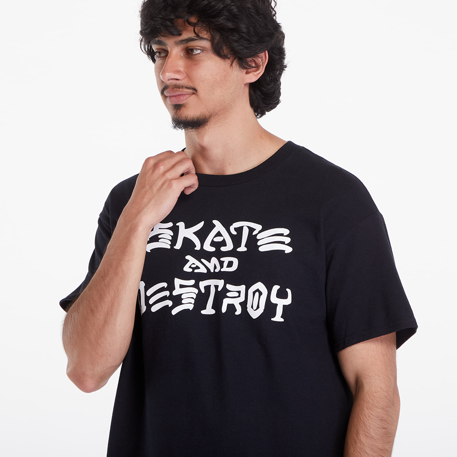T-Shirts Männer Thrasher Skate And Destroy T-Shirt Black