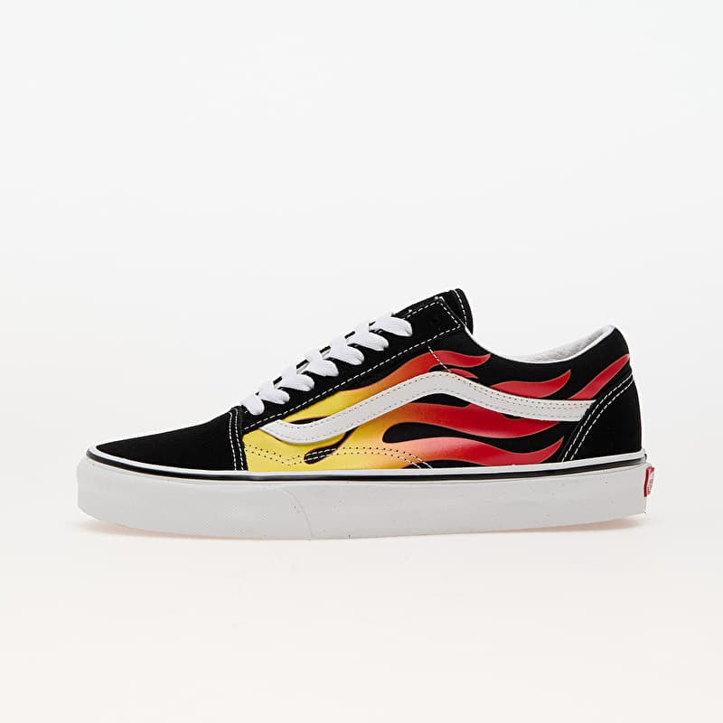 超希少 Vans Old Skool Flame Black TrueWhite Vans Old Skool Flame/ Black/ Tr White | Queens