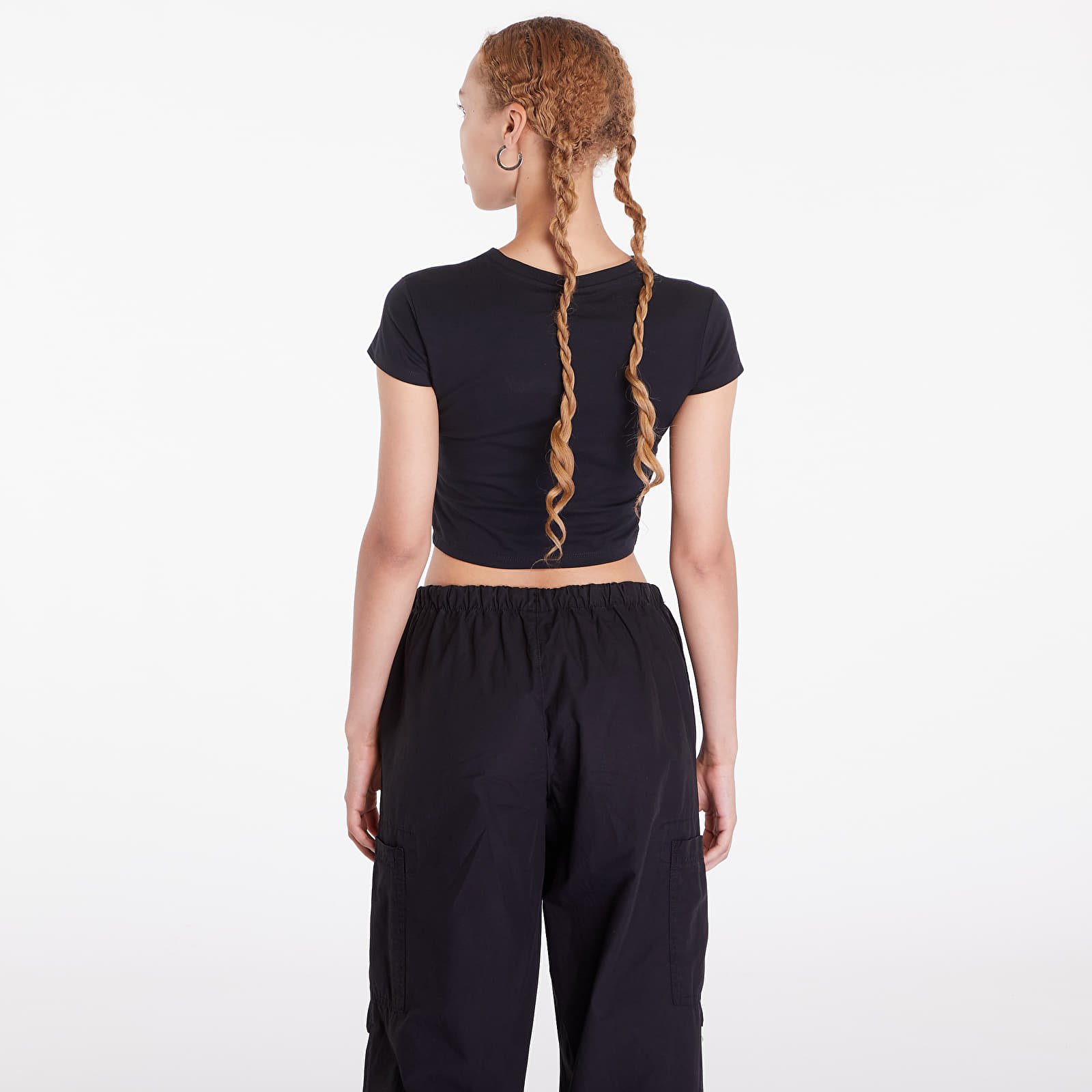 T-Shirts Urban Classics Ladies Stretch Jersey Cropped Tee Black