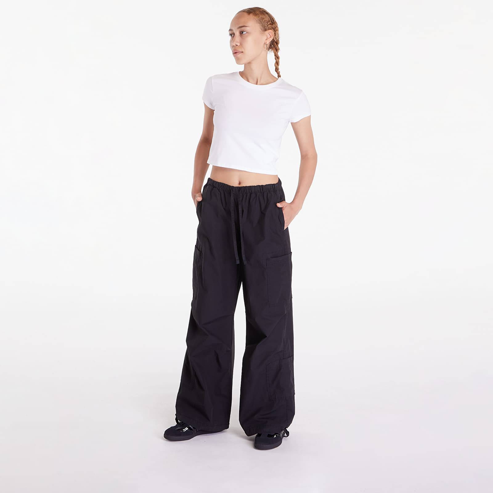 T-shirts Urban Classics Ladies Stretch Jersey Cropped Tee White