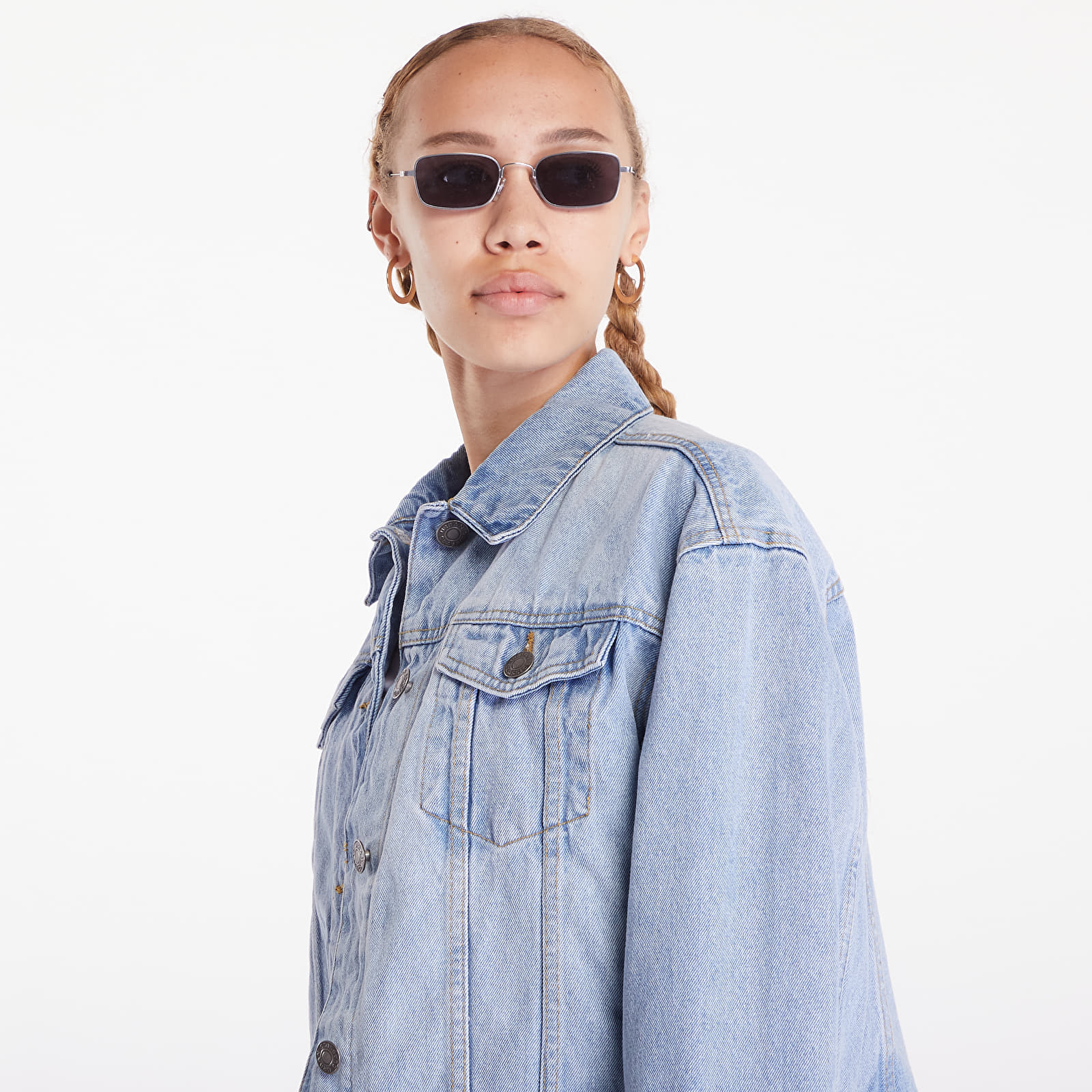 Chaquetas Urban Classics Ladies 80‘s Oversized Denim Jacket New Light Blue Washed