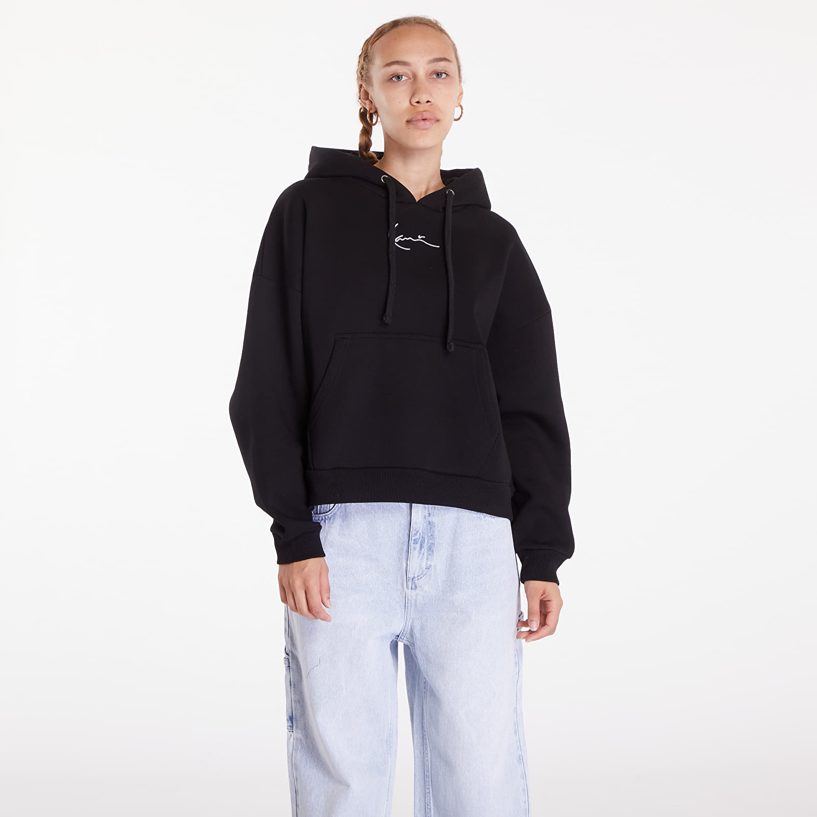 Pulóverek Karl Kani Small Signature Essential Os Hoodie Black