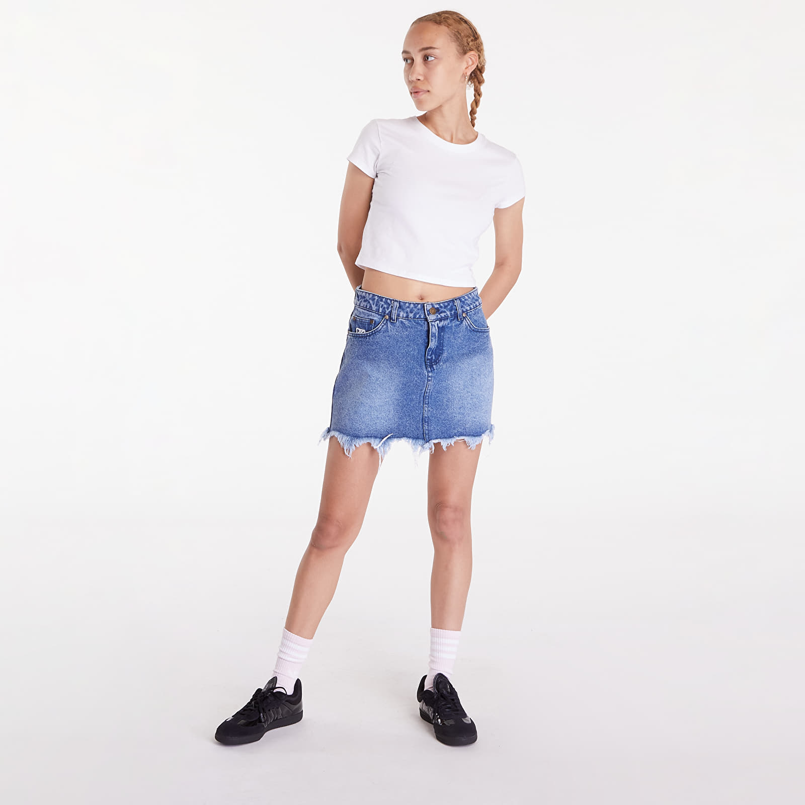 Skirts Karl Kani Og Old English Denim Skirt Vintage Indigo