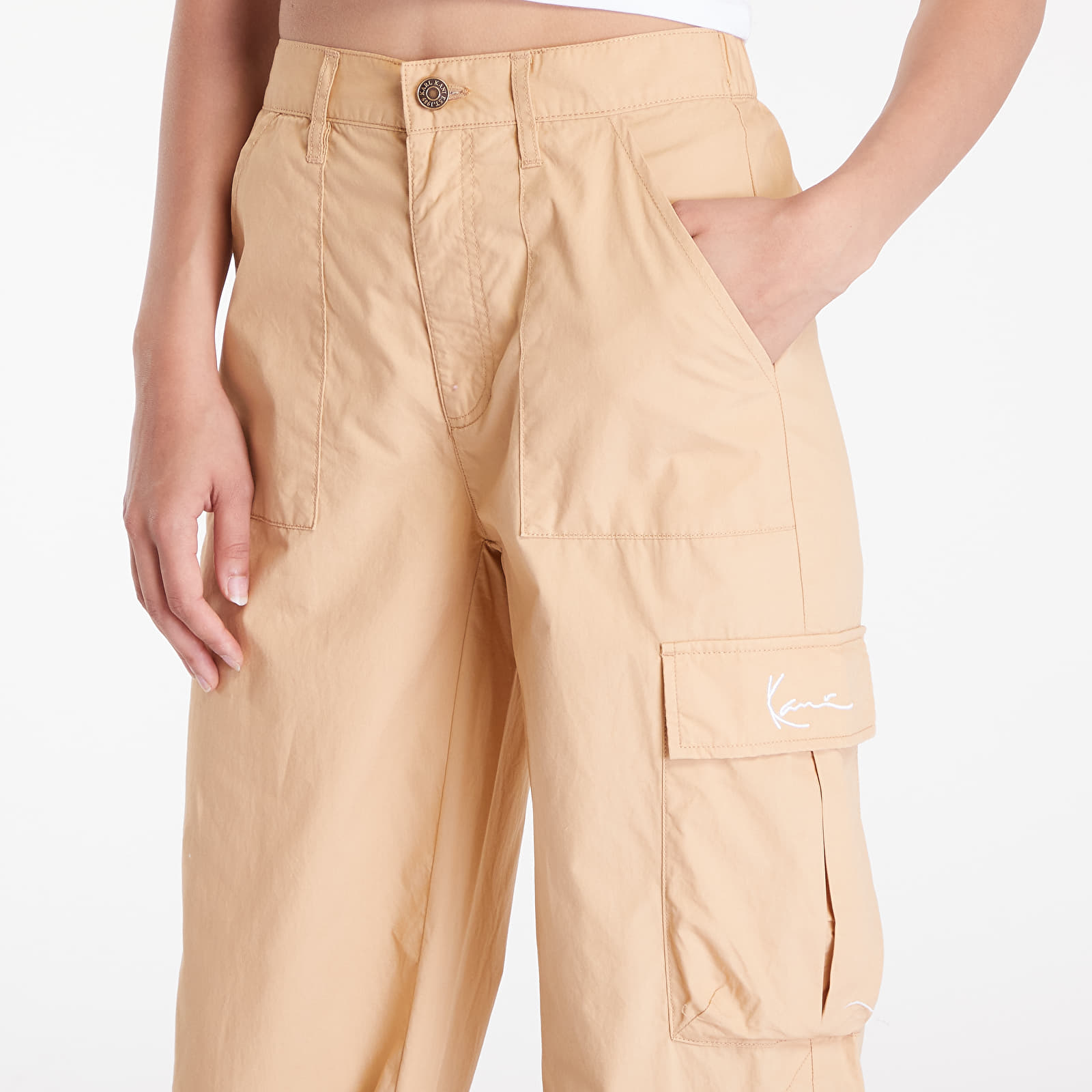 Hlače Karl Kani Small Signature Washed Cargo Pants Sand