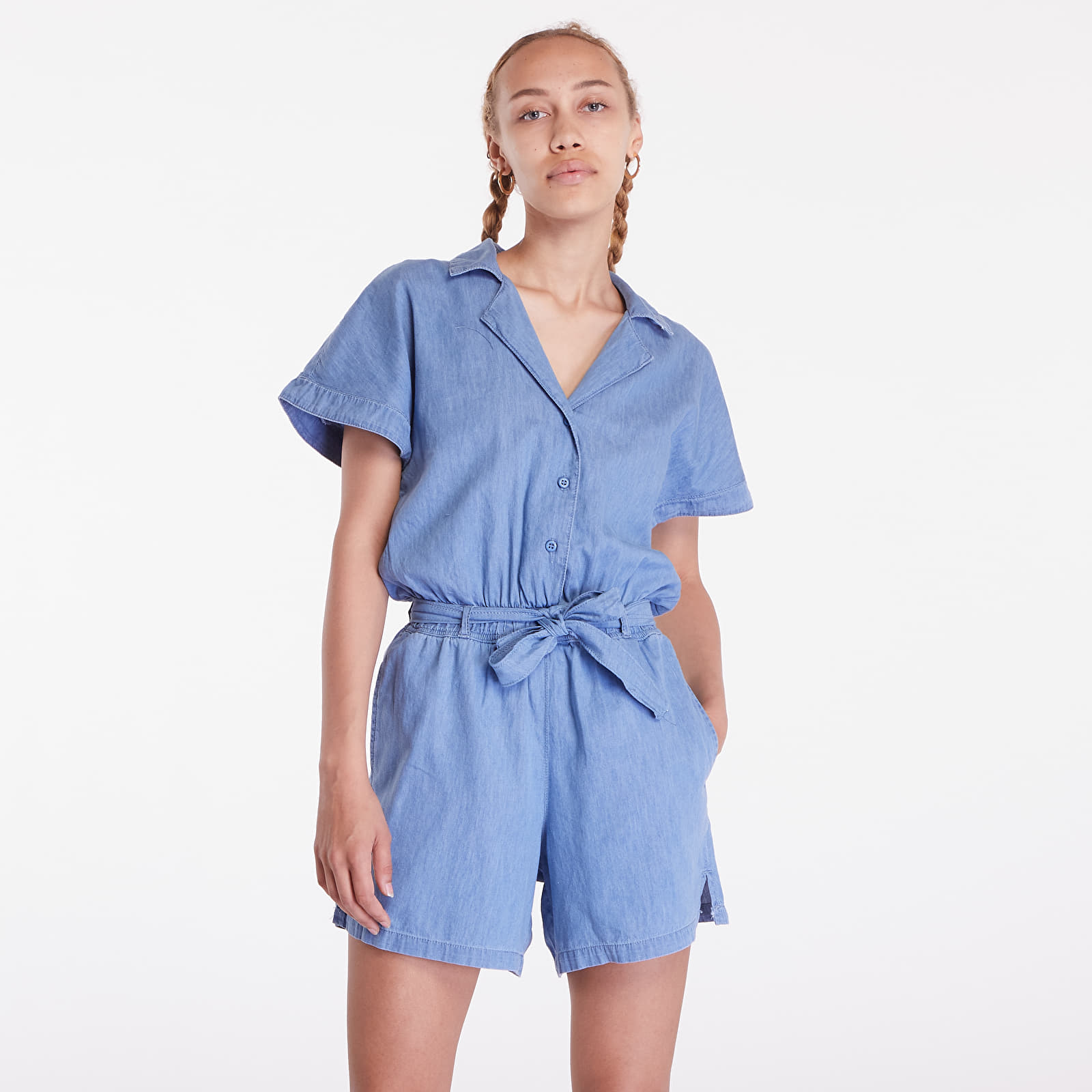 Salopette Urban Classics Ladies Light Denim Resort Jumpsuit Sky Blue Washed