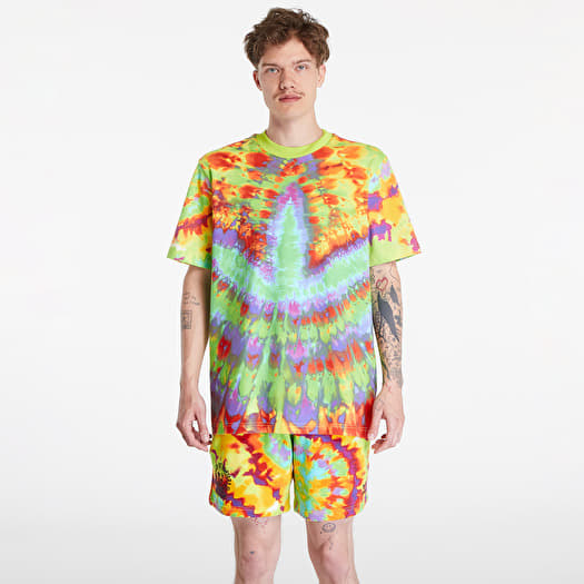 Men s T shirts adidas Tie Dyed Tee Short Sleeve 2 Impact Yellow Queens