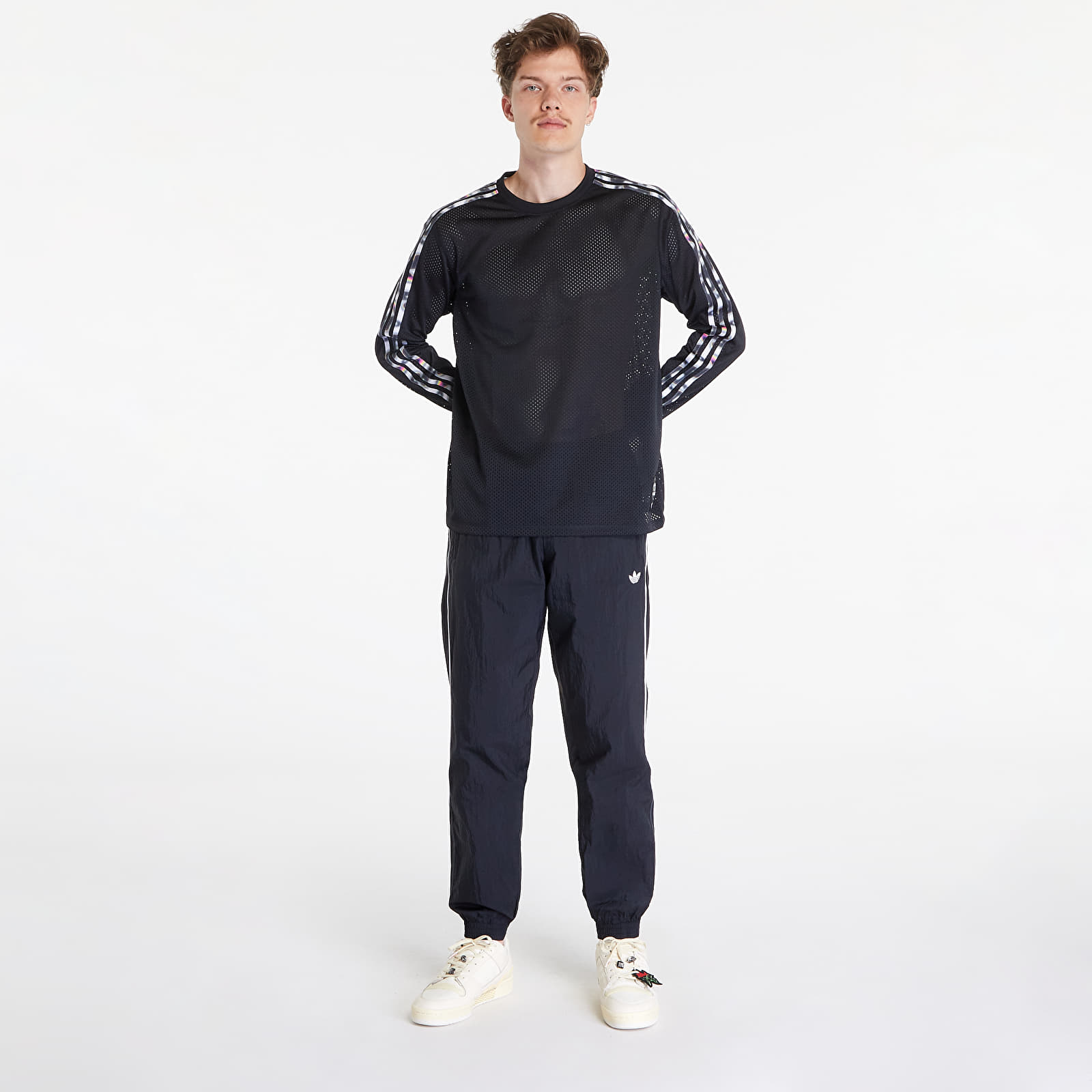 Pantaloni pentru bărbați adidas Premium Track Pants Black/ White