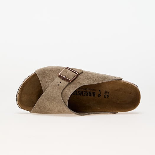 Birkenstock Arosa Velvet Leather Taupe | Queens