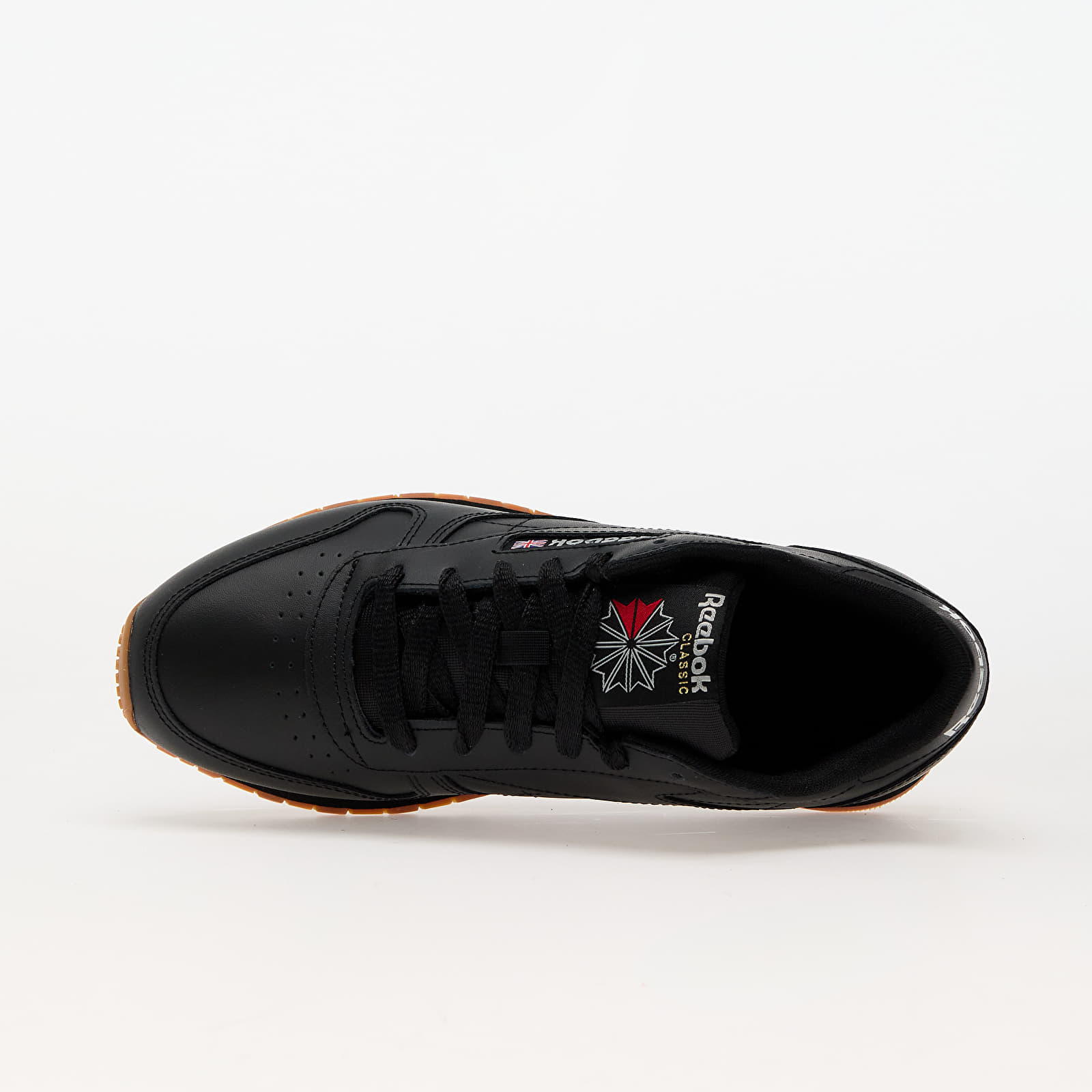 Kids sneakers and shoes Reebok Classic Leather Junior Black Black Gum Queens