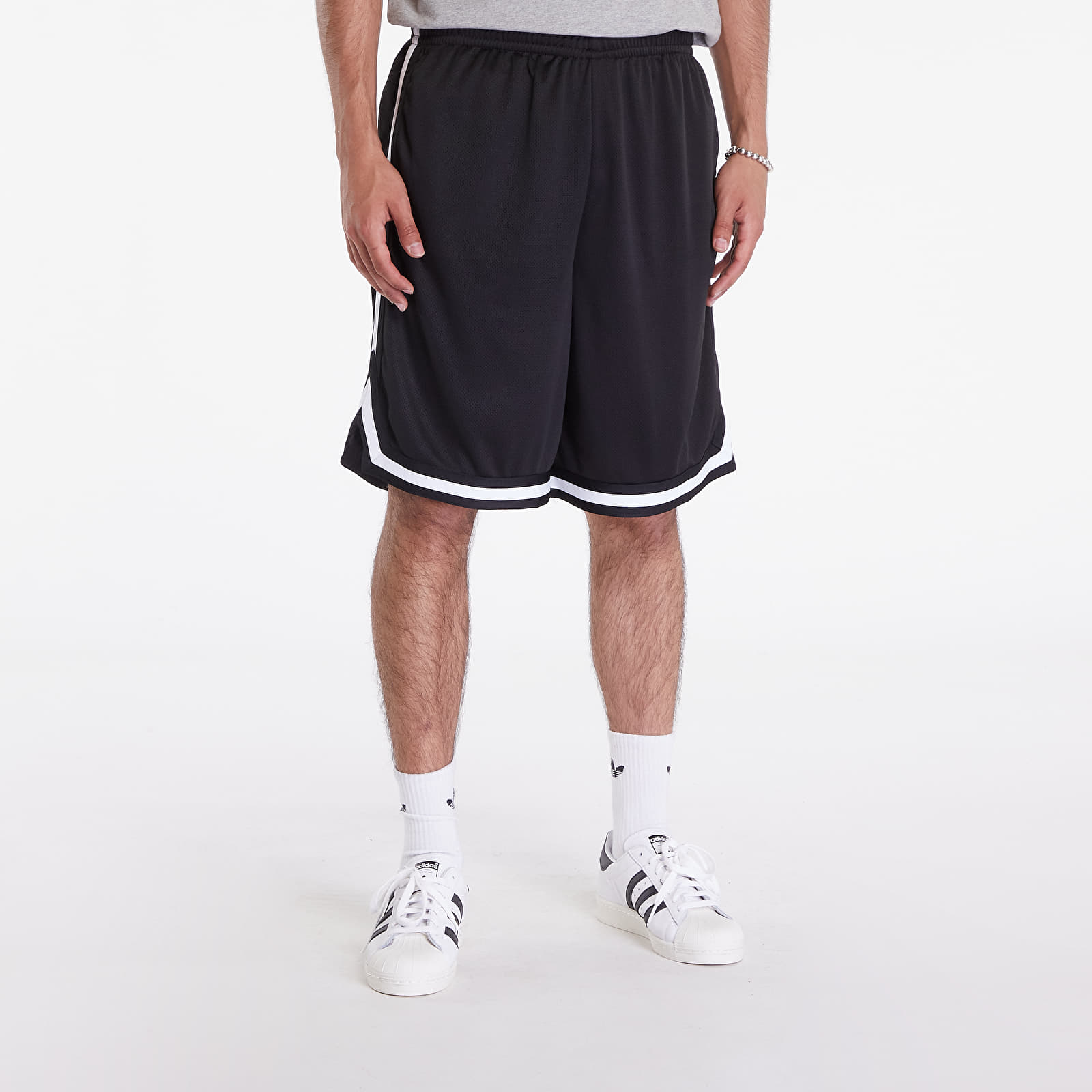 Shorts Urban Classics Stripes Mesh Shorts Black/ Black/ White