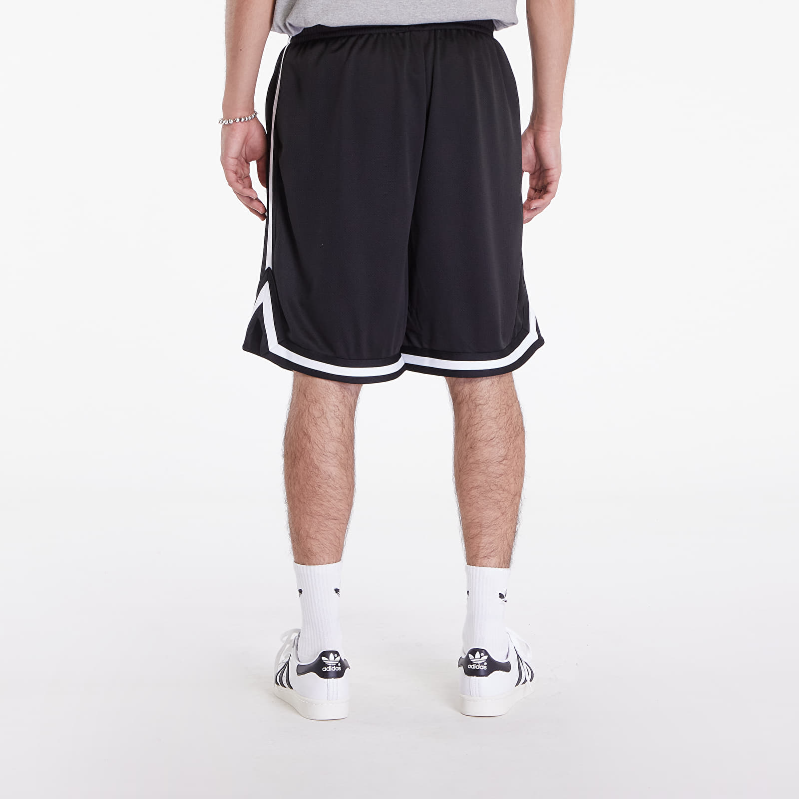 Shorts Urban Classics Stripes Mesh Shorts Black/ Black/ White