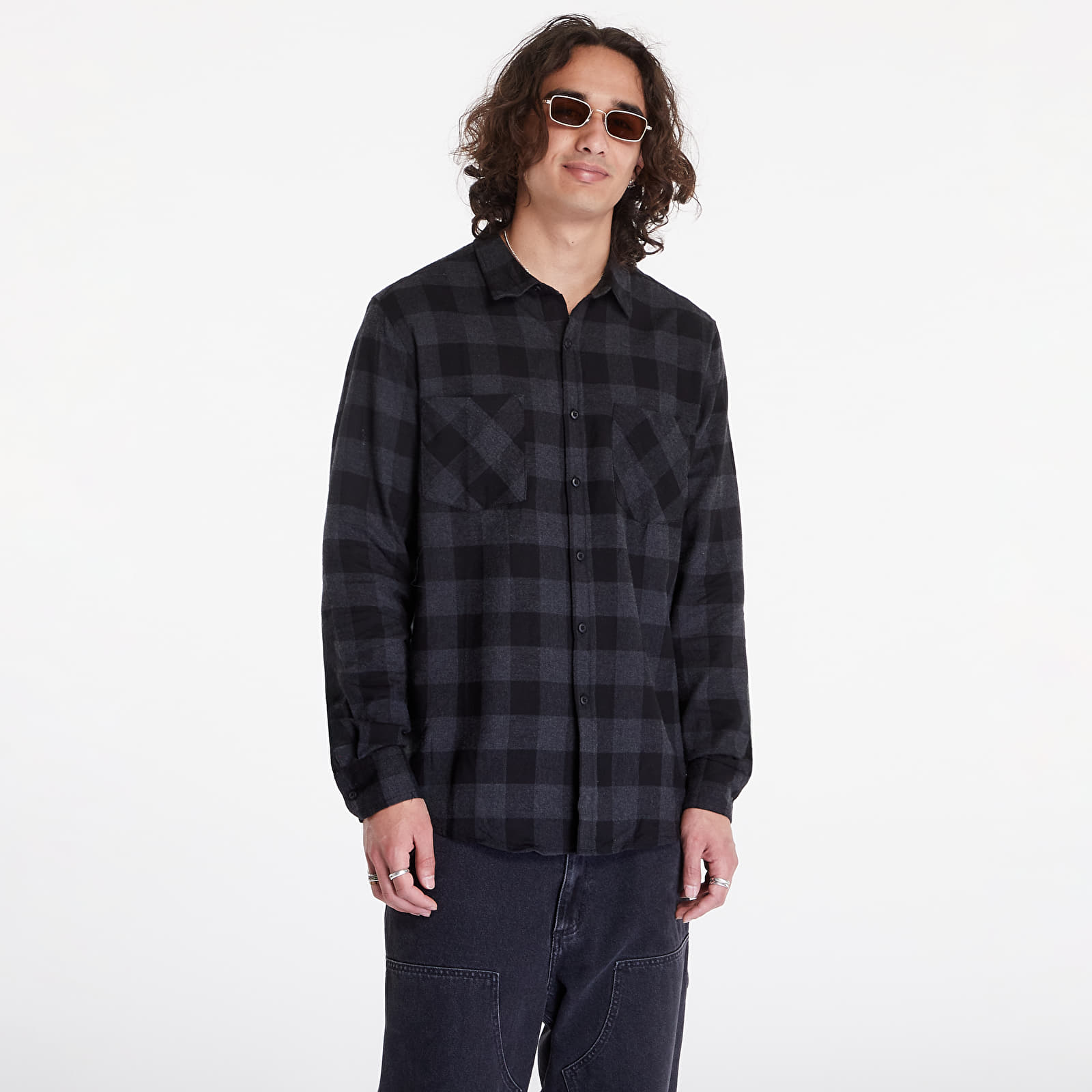 Särgid Urban Classics Checked Flanell Shirt Grey / Black