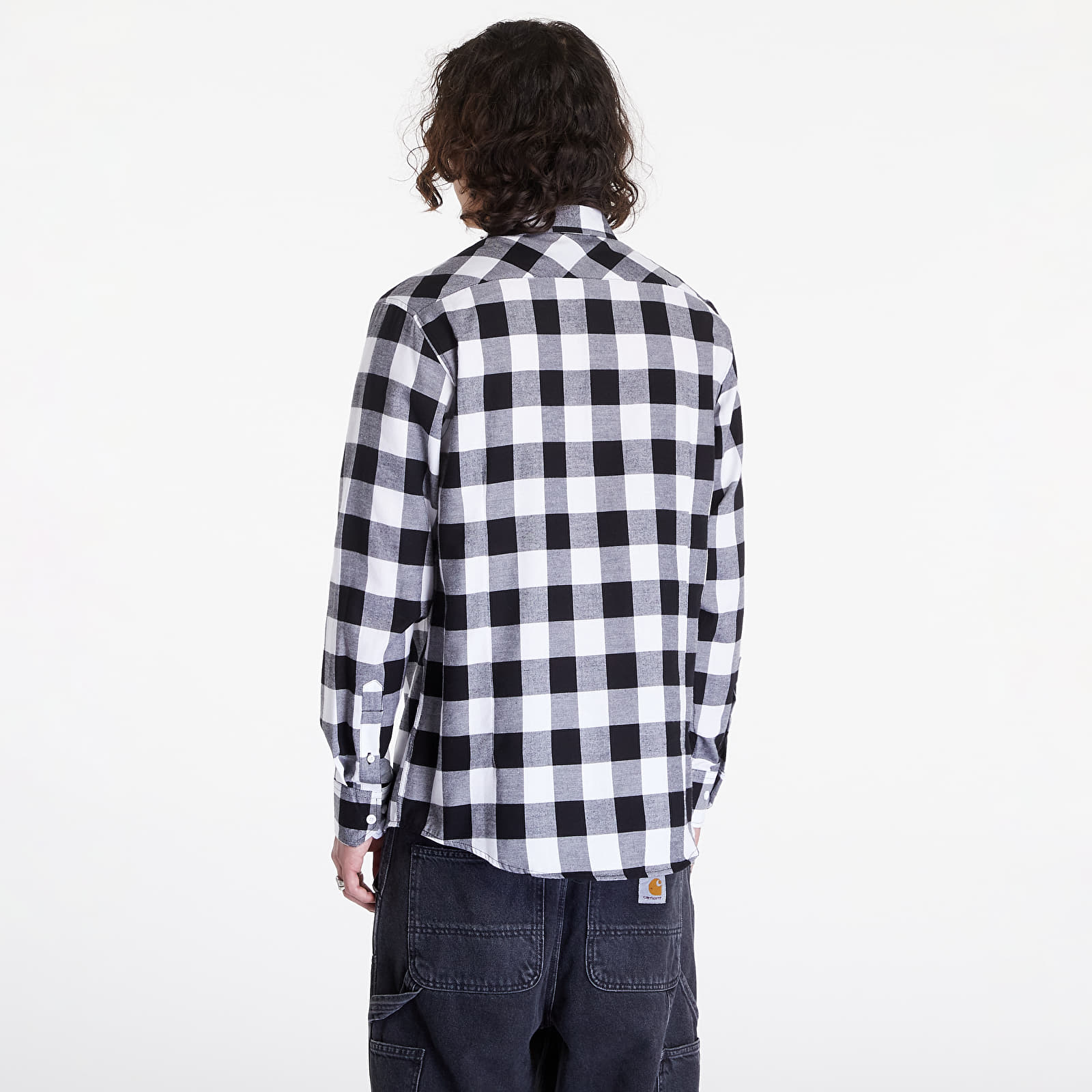 Košile Urban Classics Checked Flanell Shirt Black/ White