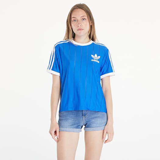 adidas Adicolor 3 Stripes Pinstripe Short Sleeve Tee Blue