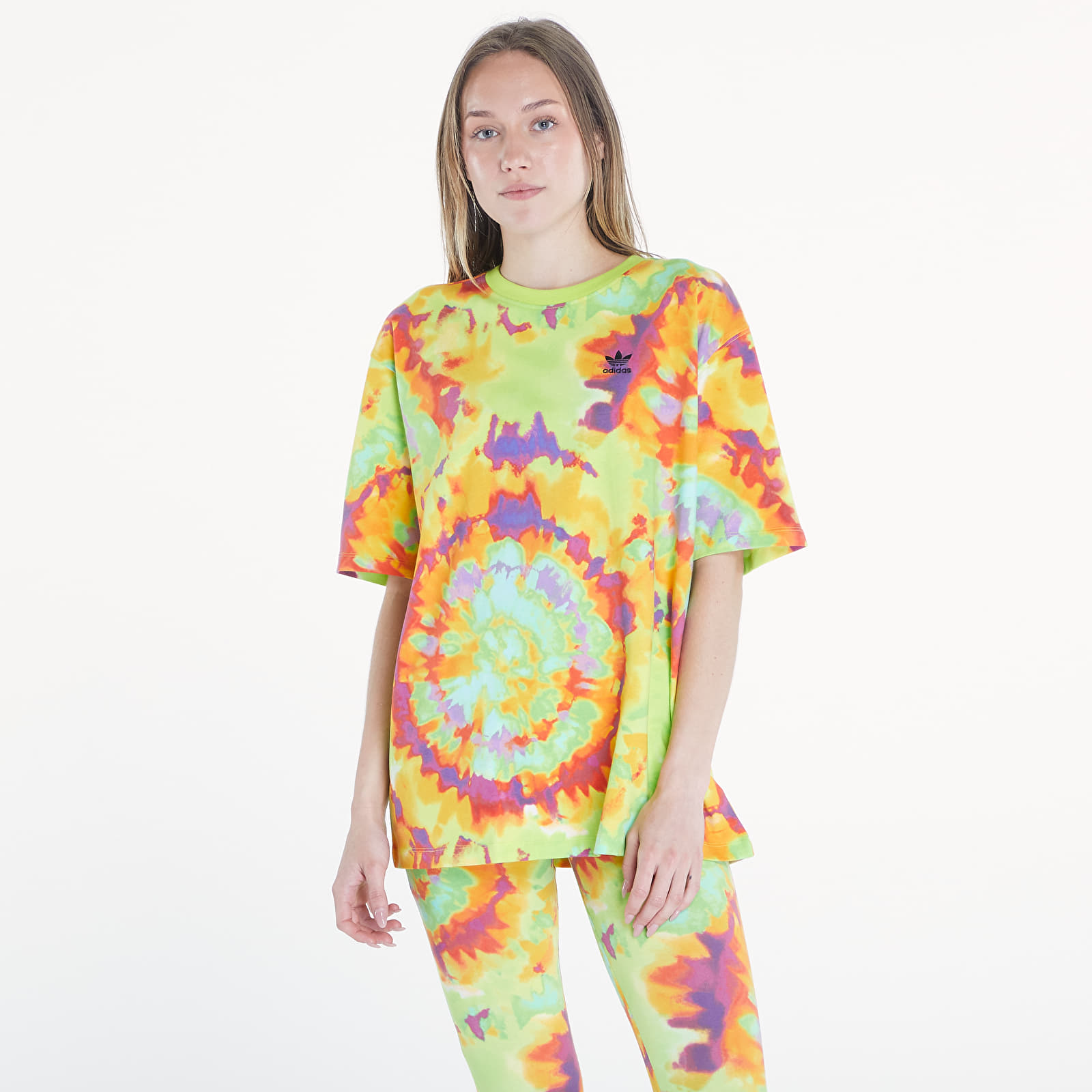 T-shirts Femme adidas Tie-Dyed Oversized Short Sleeve Tee Yellow/ Multicolor