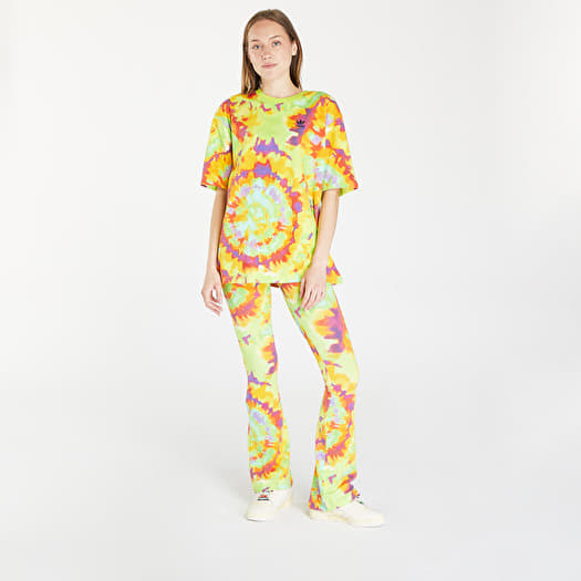 T Shirts Frau adidas Tie Dyed Oversized Short Sleeve Tee Yellow Multicolor Queens
