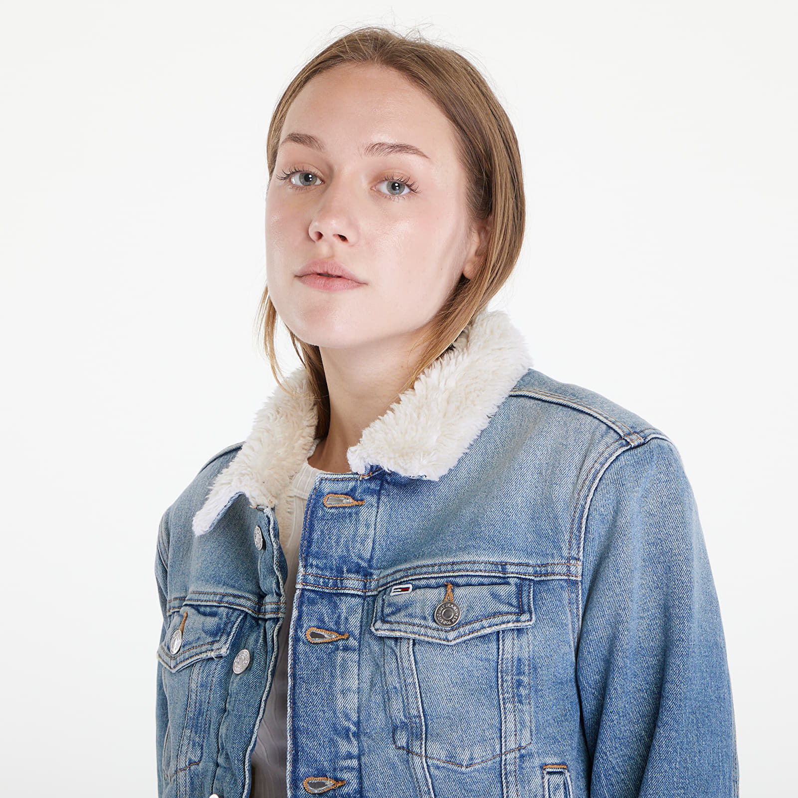 Dámské bundy Tommy Jeans Izzie Slm Jacket Ted Denim