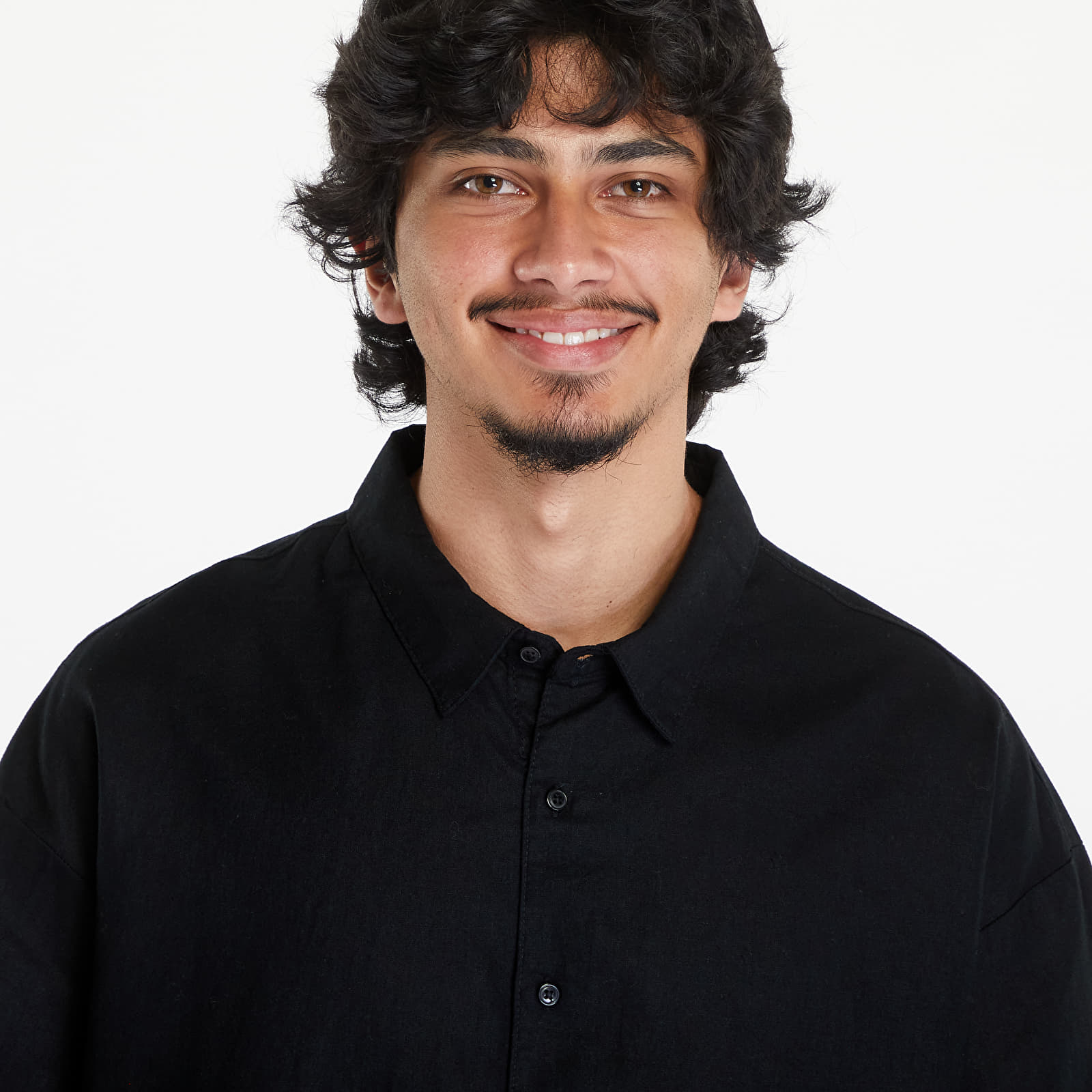 Hemden Urban Classics Boxy Cotton Linen Shirt Black