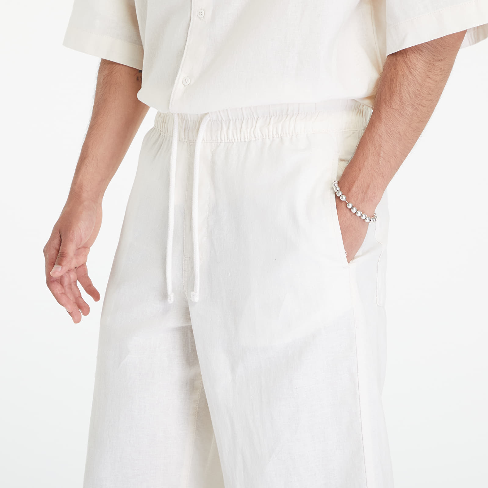Jeans und Hosen Urban Classics Loose Cotton Linen Pants White Sand