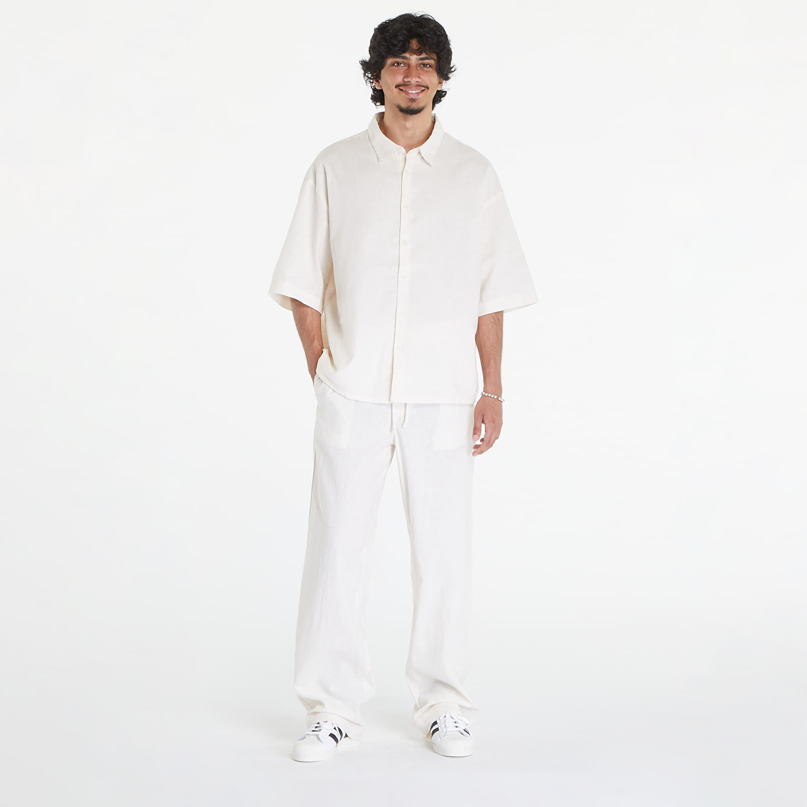 Jeans und Hosen Urban Classics Loose Cotton Linen Pants White Sand