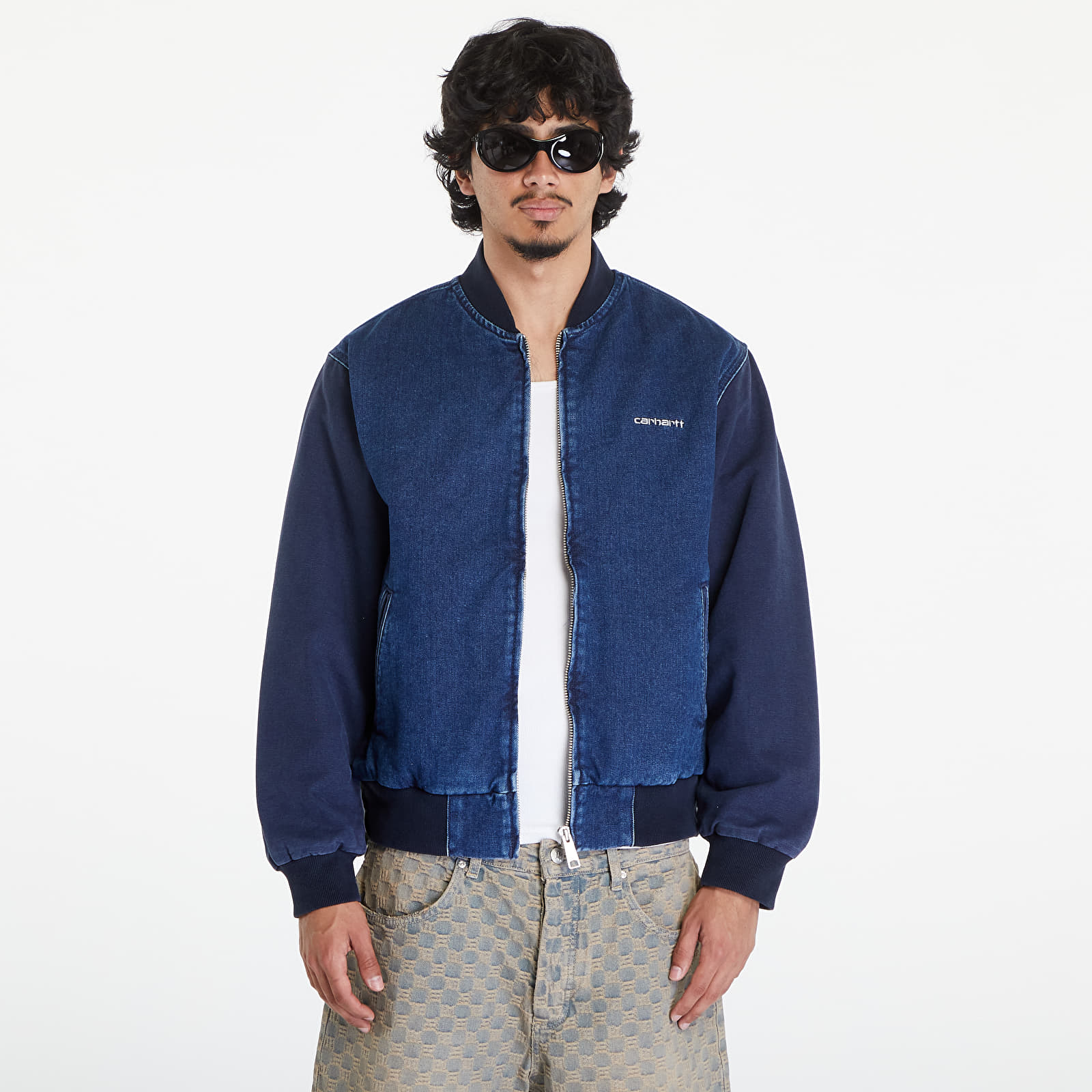 Men's bombers Carhartt WIP Paxon Bomber UNISEX Blue/ Dark Navy/ Stone Washed