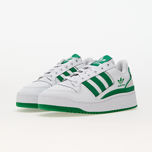 White adidas trainers with green stripes outlet