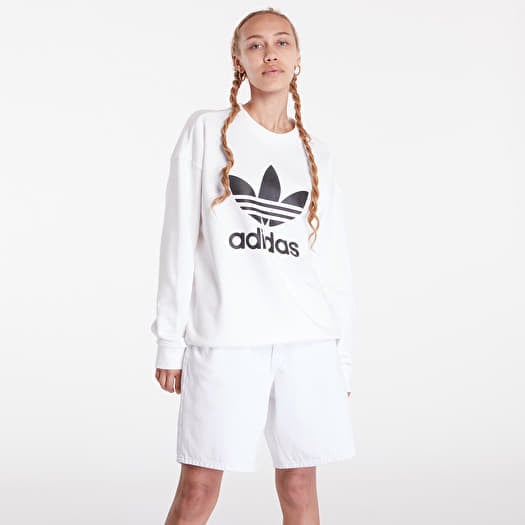 Hoodies and sweatshirts adidas Originals Trefoil Crew Sweat White Queens