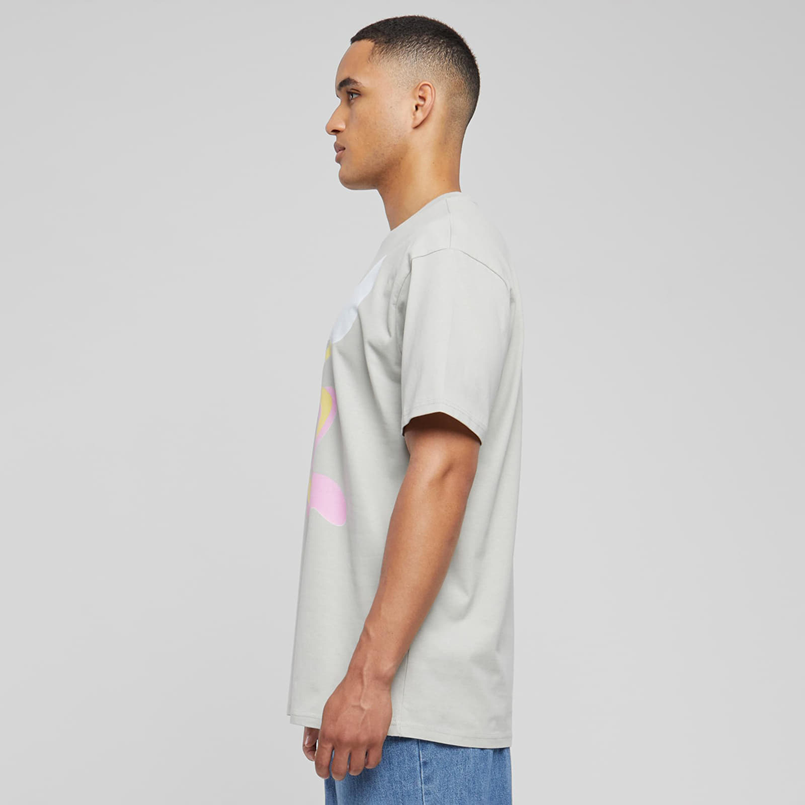 Trička Urban Classics Abstract Oversize Tee Light Asphalt
