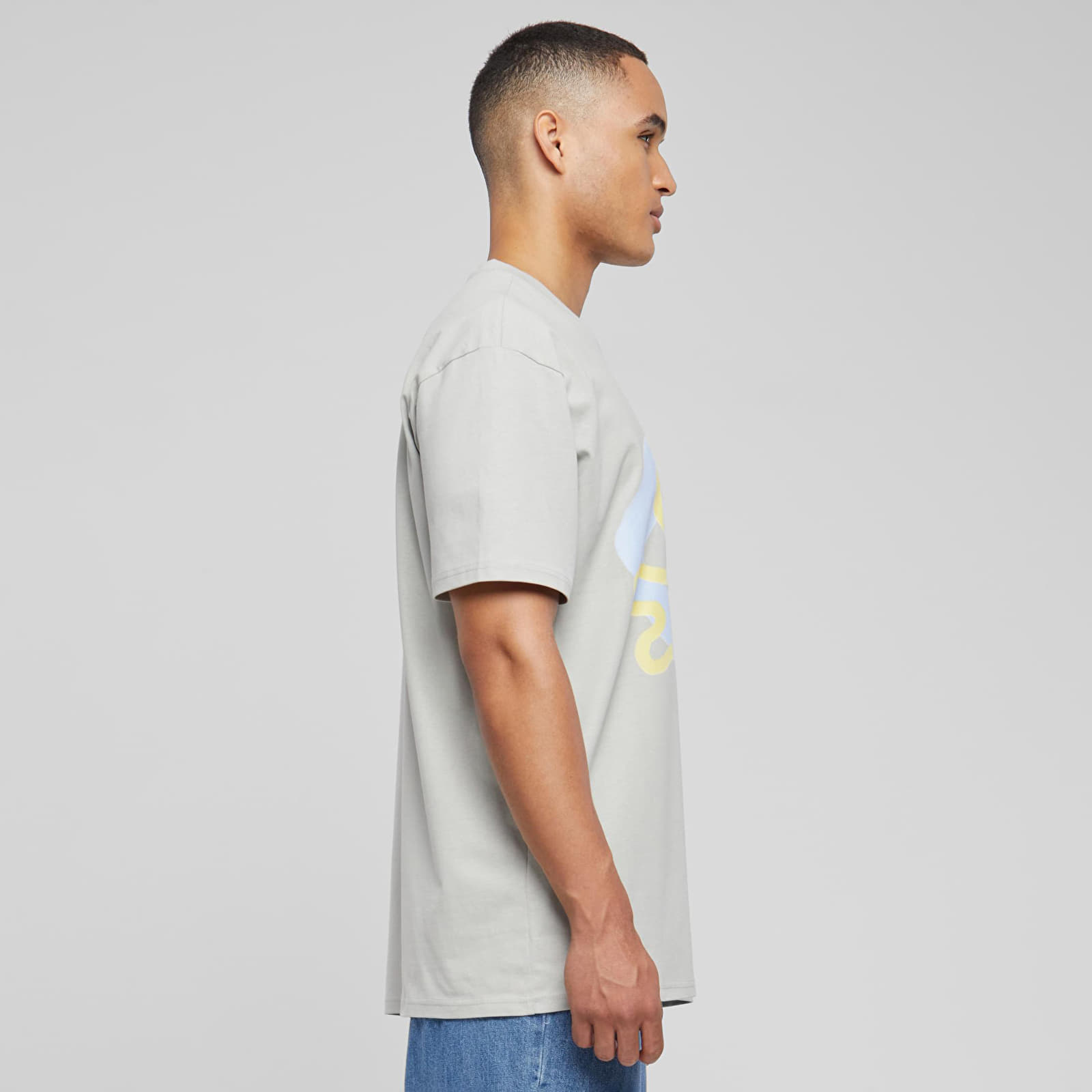 Trička Urban Classics Abstract Oversize Tee Light Asphalt