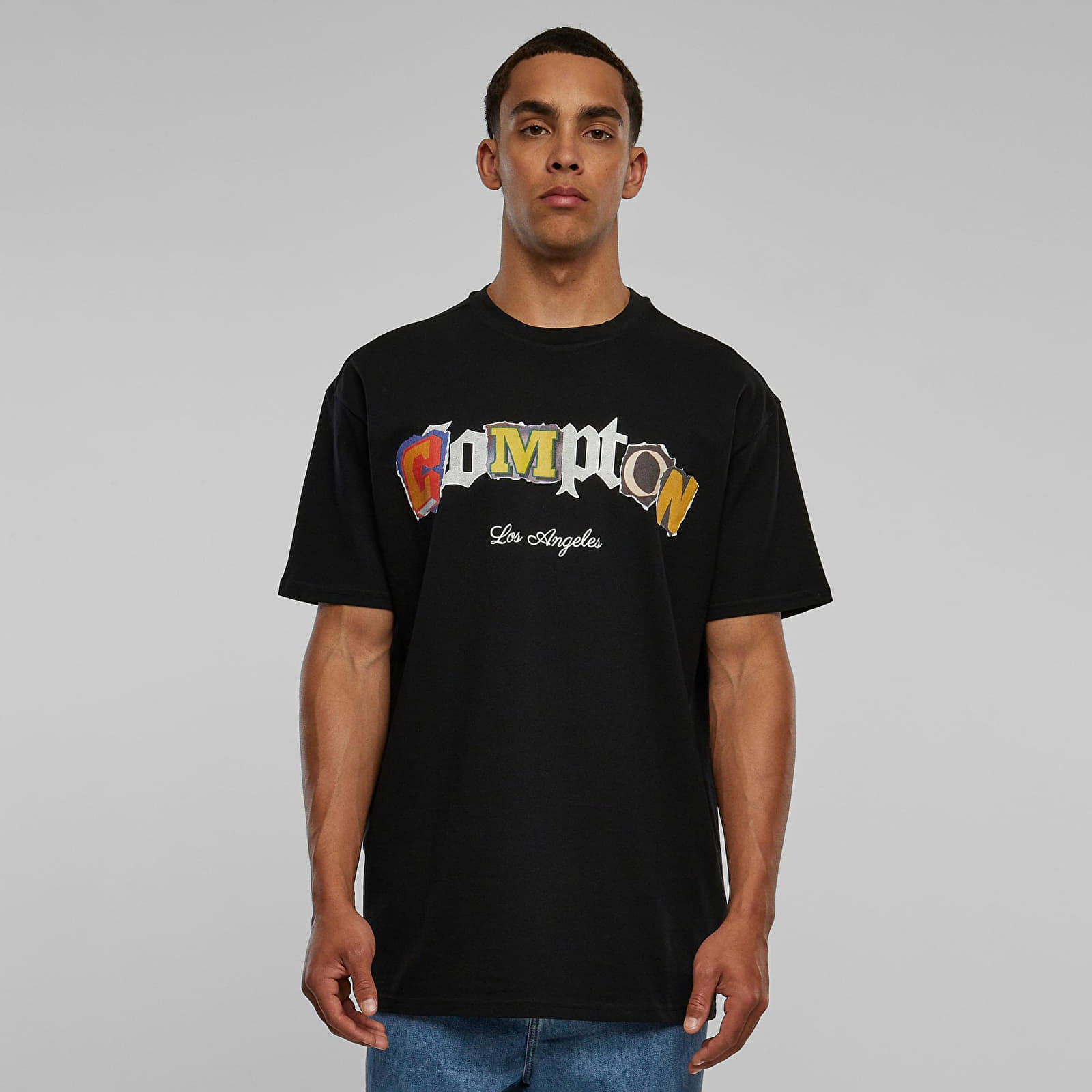 Tričko Urban Classics Compton L.A. Oversize Tee Black XS