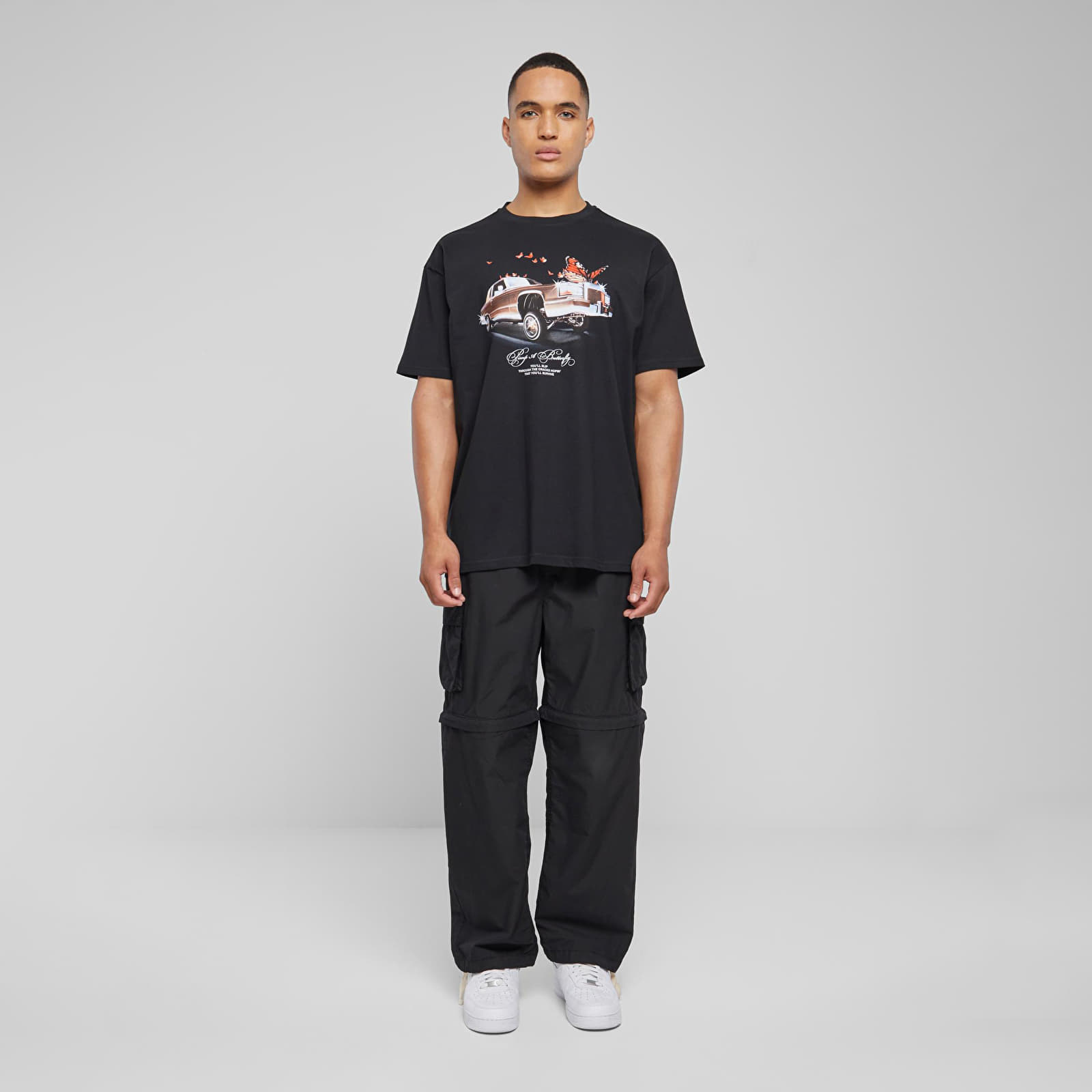 Trička Urban Classics Pimp a Butterfly Oversize Tee Black