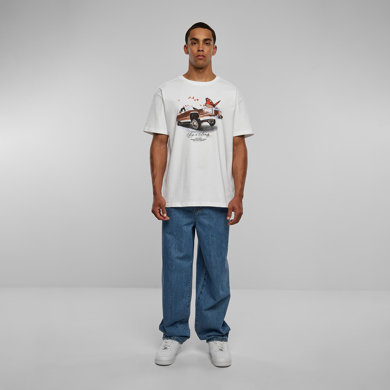 Magliette Urban Classics Pimp a Butterfly Oversize Tee White
