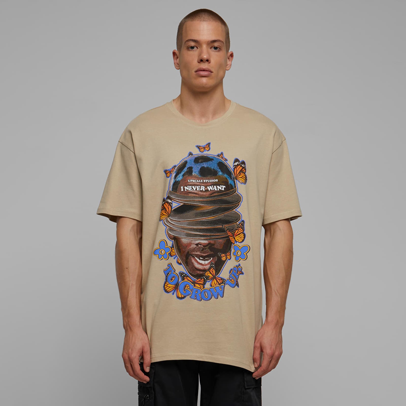 Tričko Urban Classics Grow Up Oversize Tee Sand S