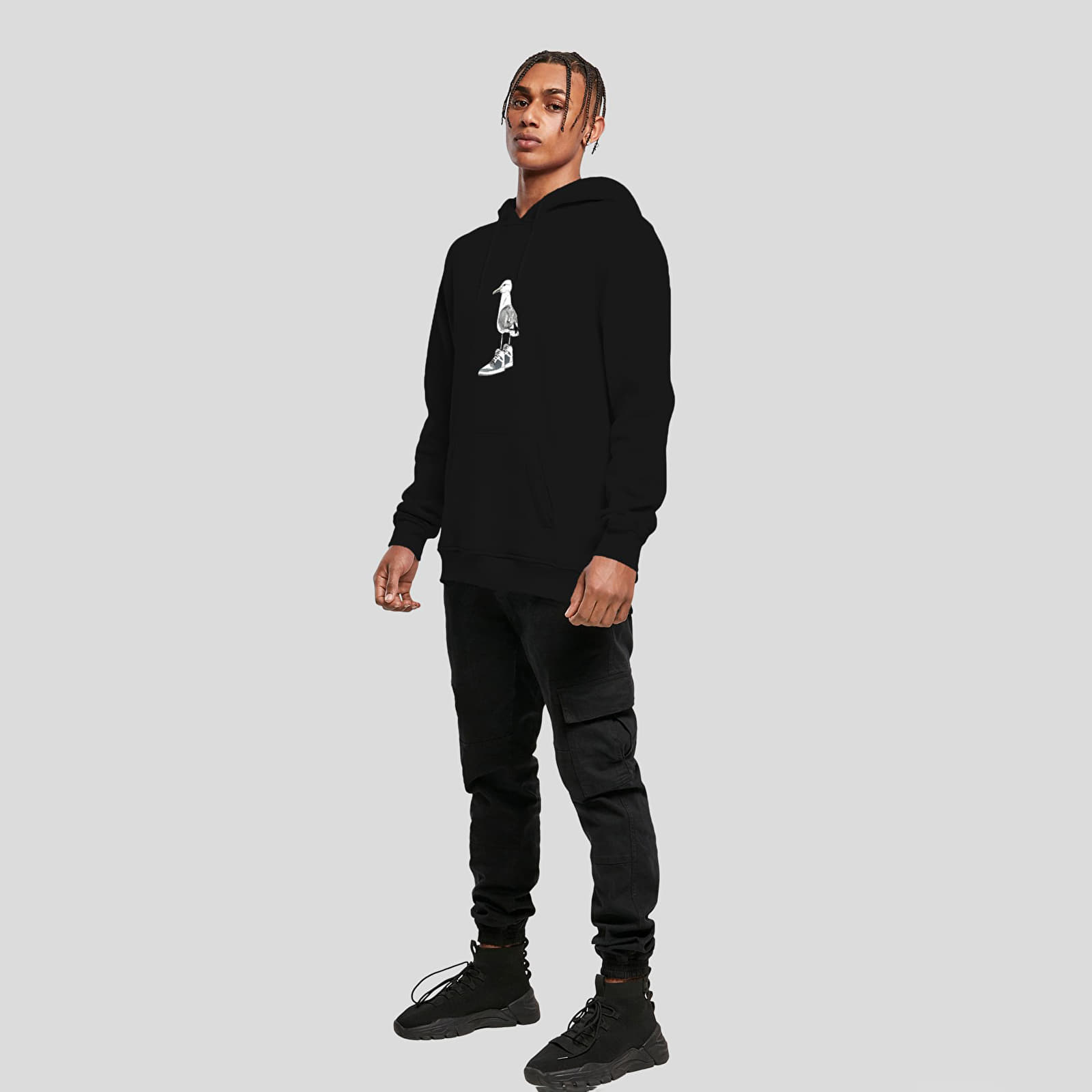 Dukserice Urban Classics Seagull Sneakers Hoody Black