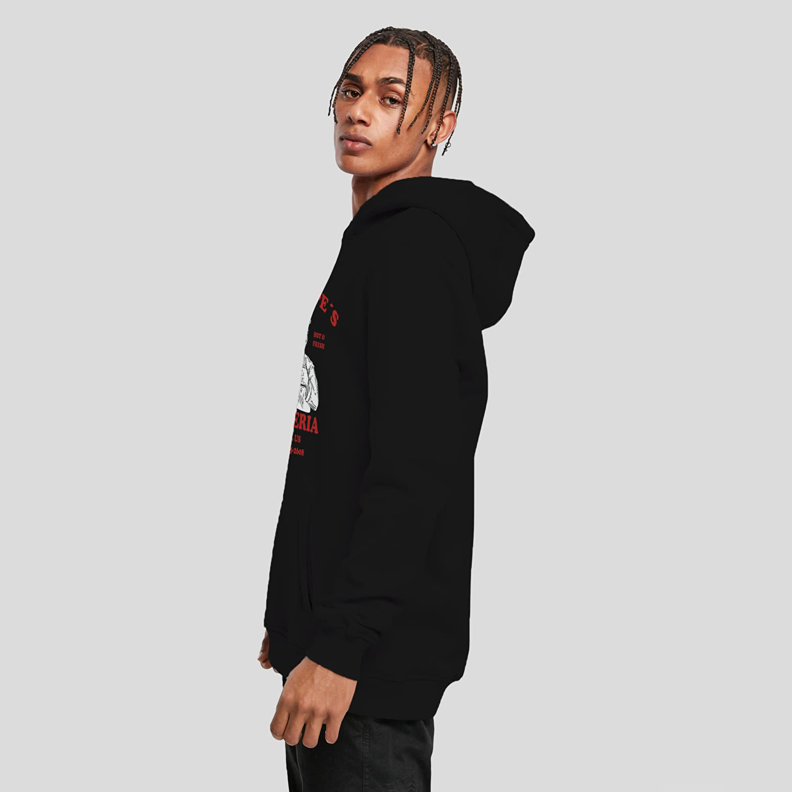 Dukserice Urban Classics Giuseppe's Pizzeria Hoody Black