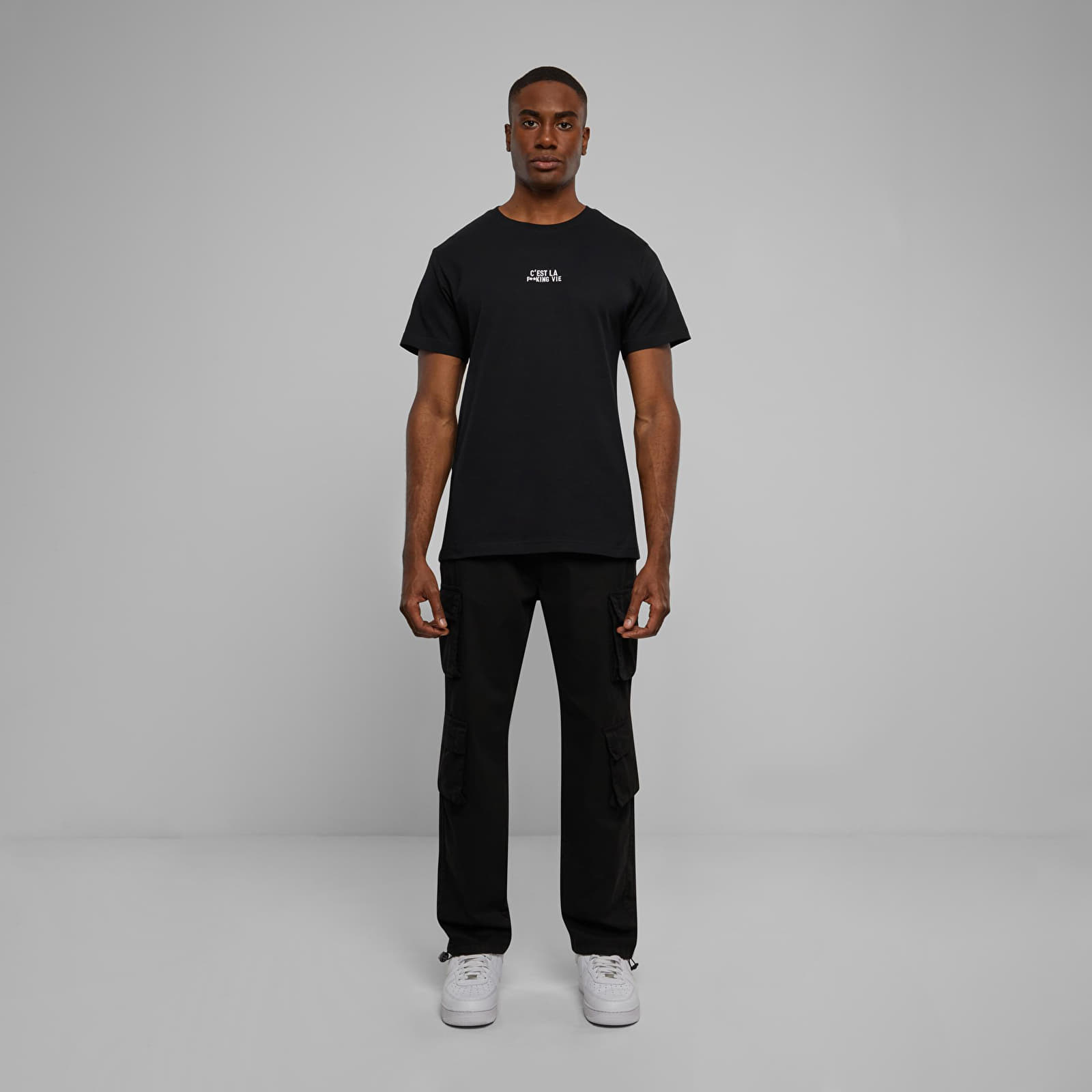 Majice i košulje Urban Classics C'est La F**king Vie EMB Tee Black