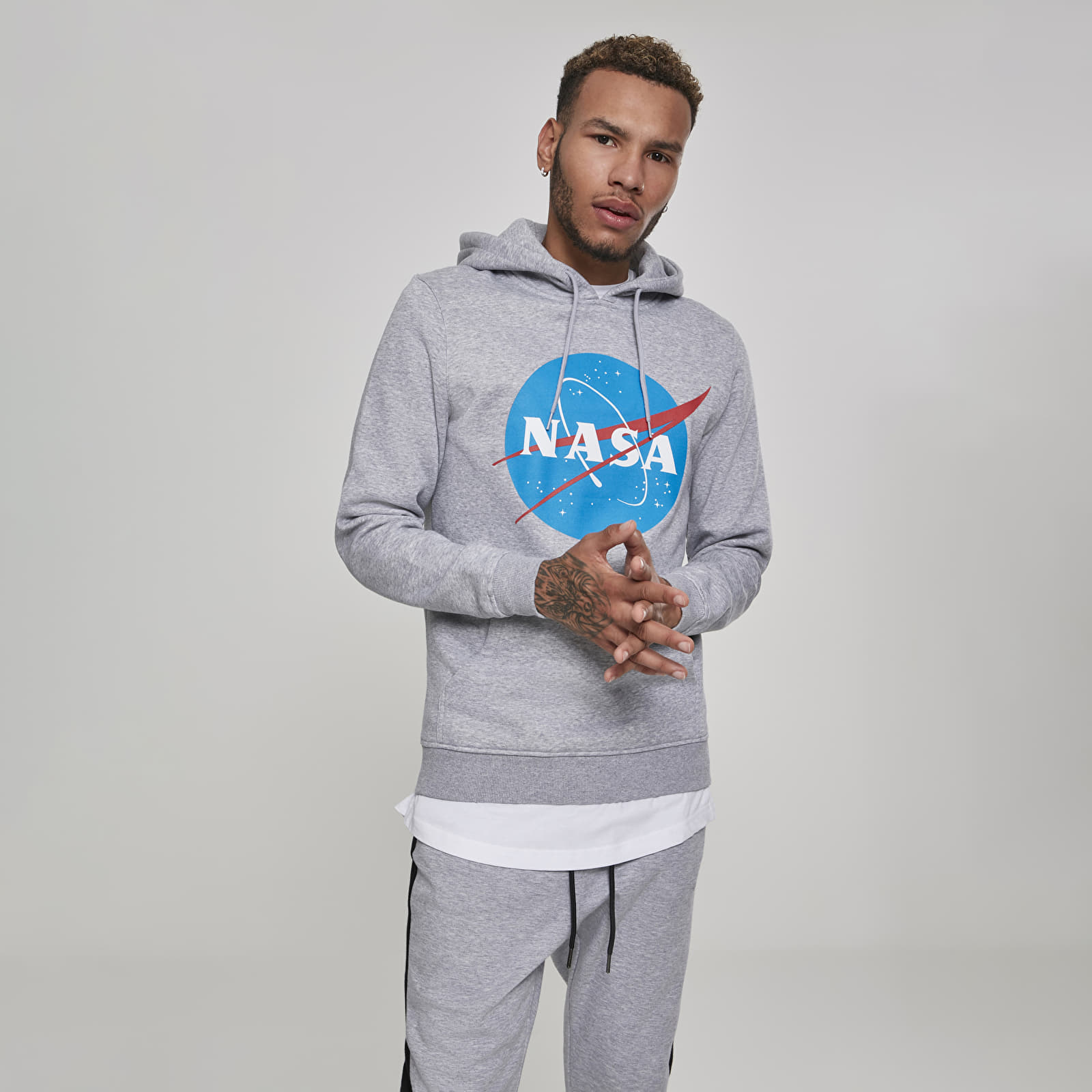 Mikina Urban Classics NASA Hoody Heather Grey M