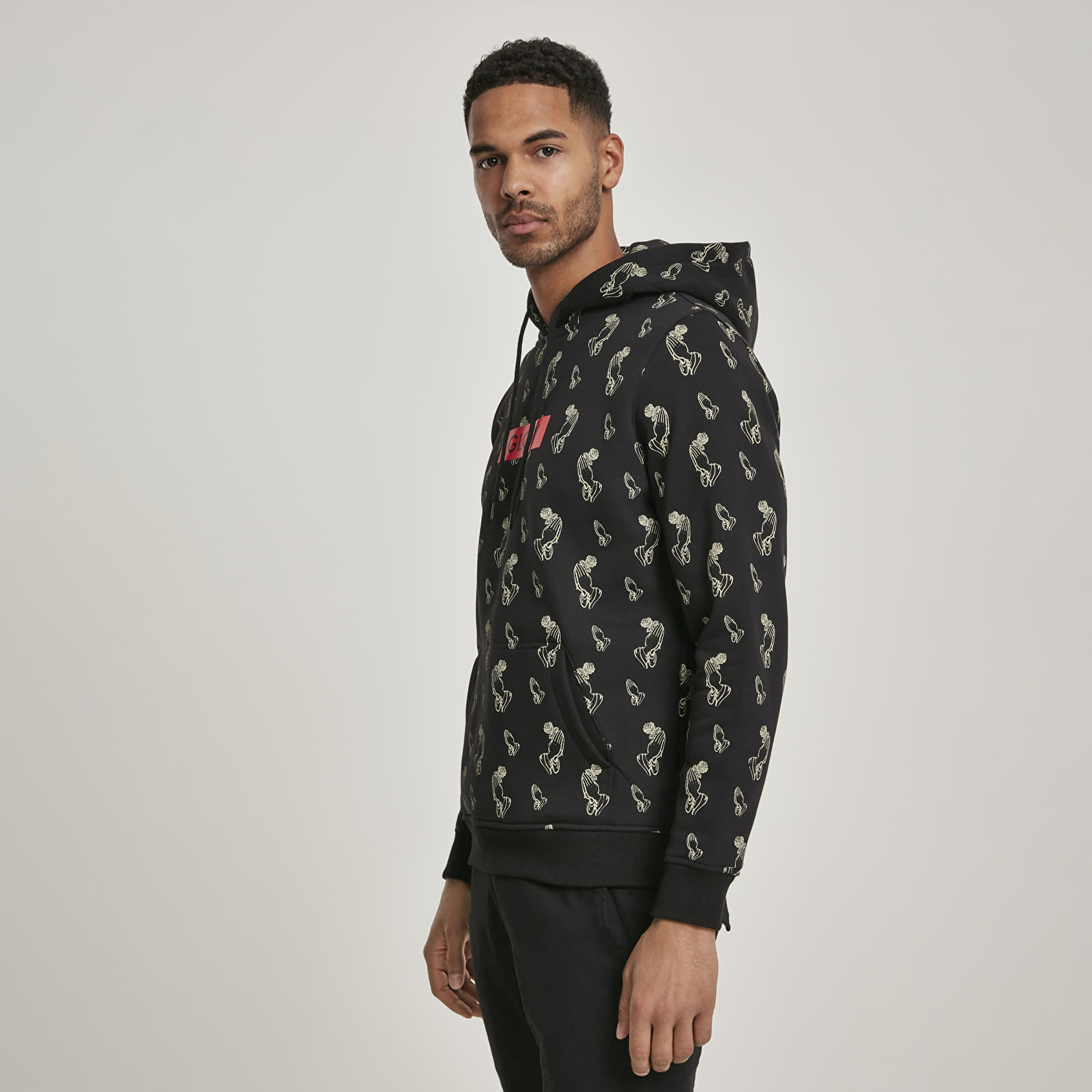 Sweatshirts Urban Classics Glory AOP Hoody Black