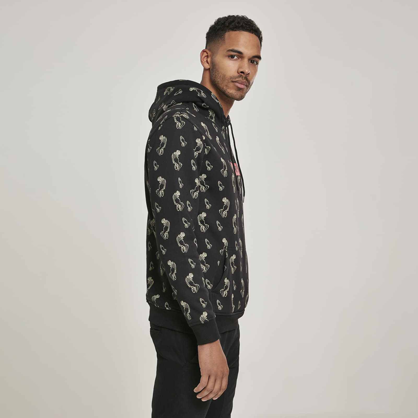 Sweatshirts Urban Classics Glory AOP Hoody Black