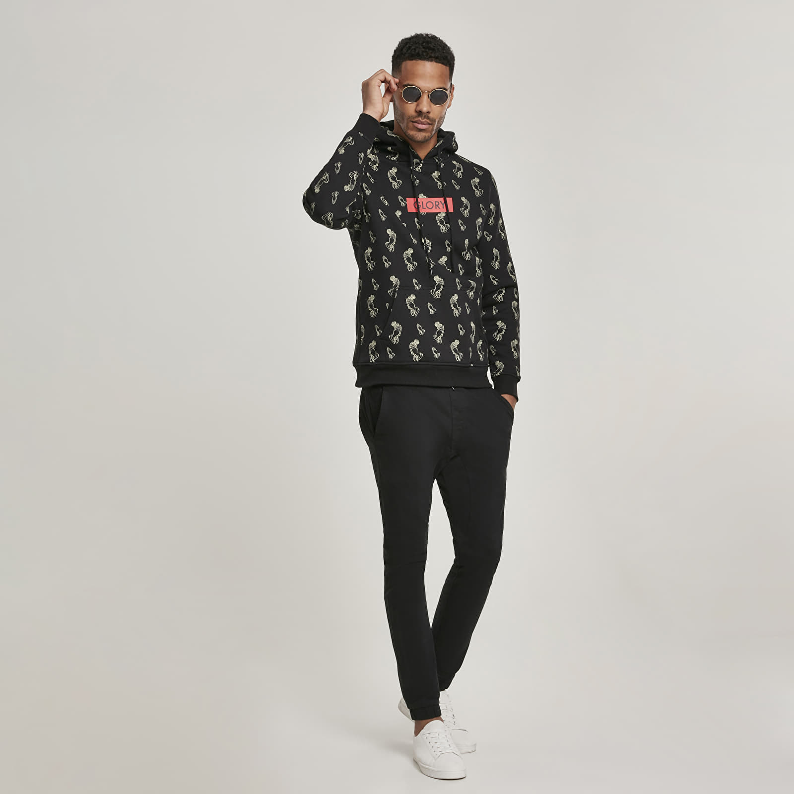 Sweatshirts Urban Classics Glory AOP Hoody Black
