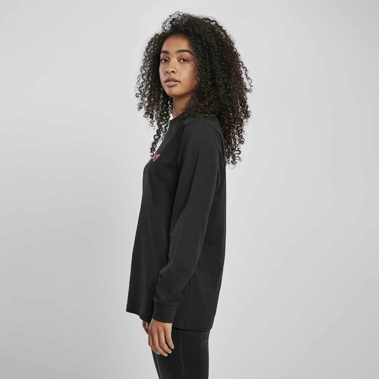 T-särgid Urban Classics Ladies Magic Monday Slogan Longsleeve Black