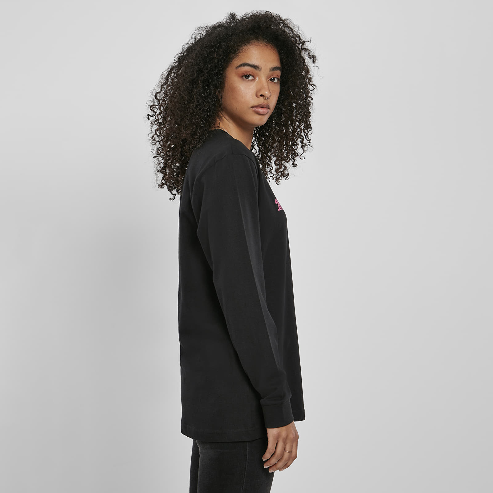 T-särgid Urban Classics Ladies Magic Monday Slogan Longsleeve Black