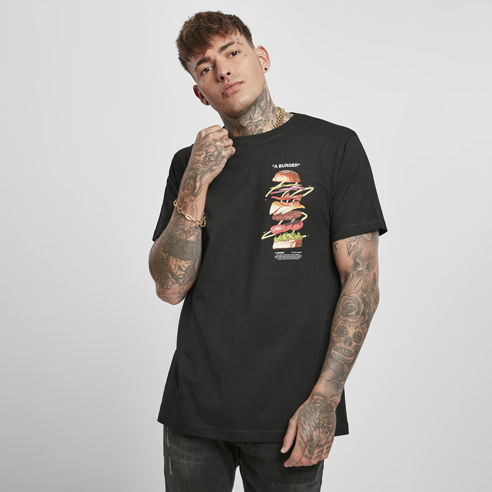 Tričko Urban Classics A Burger Tee Black L